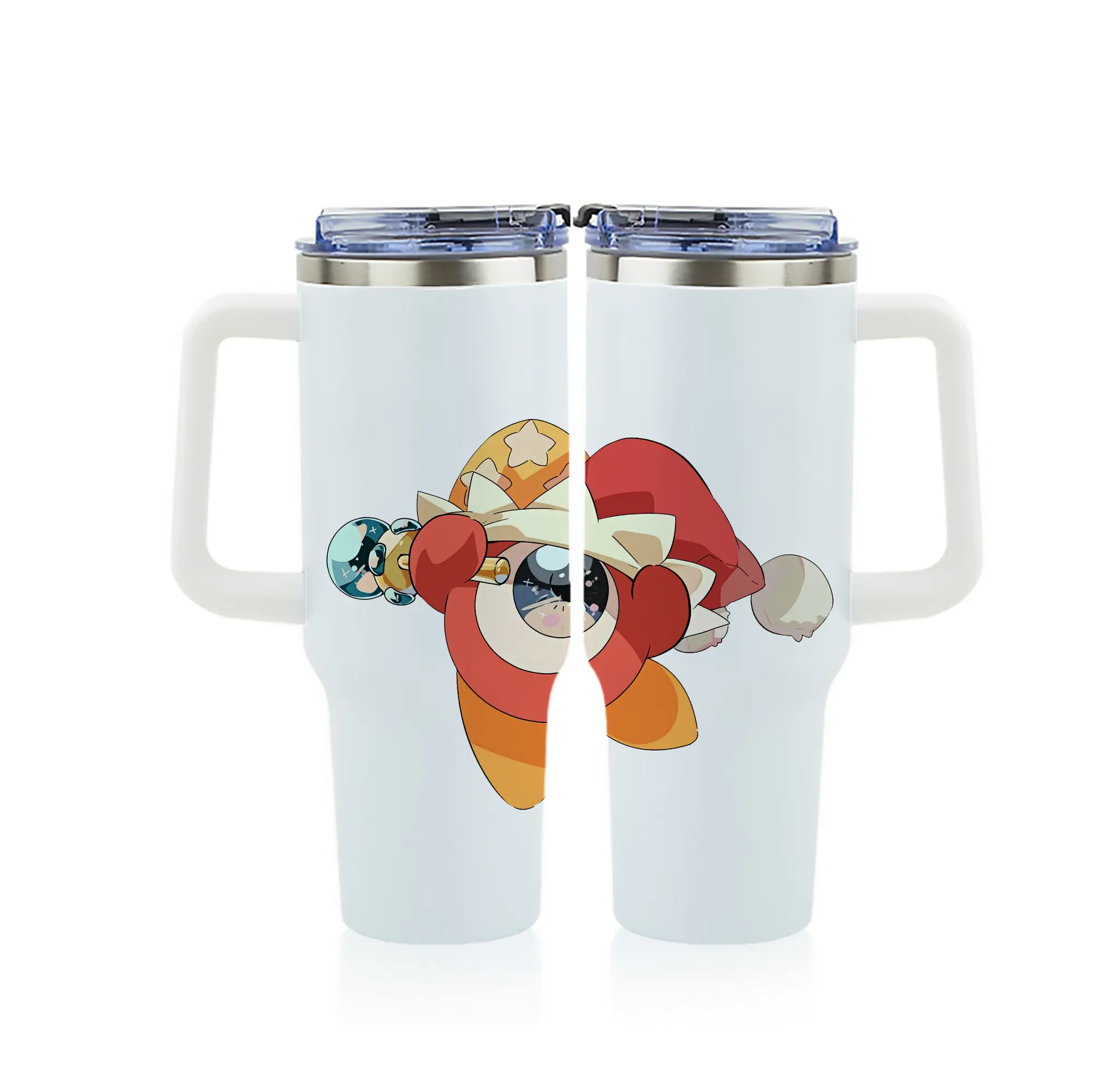 星のカービィ グッズ ワドルドゥ - 1200mL フルプリント車用タンブラー ・ 304ステンレス 内側 ・ 201ステンレス 外側 ・ 保温 保冷 ・ 通勤 ドライブ アウトドア用