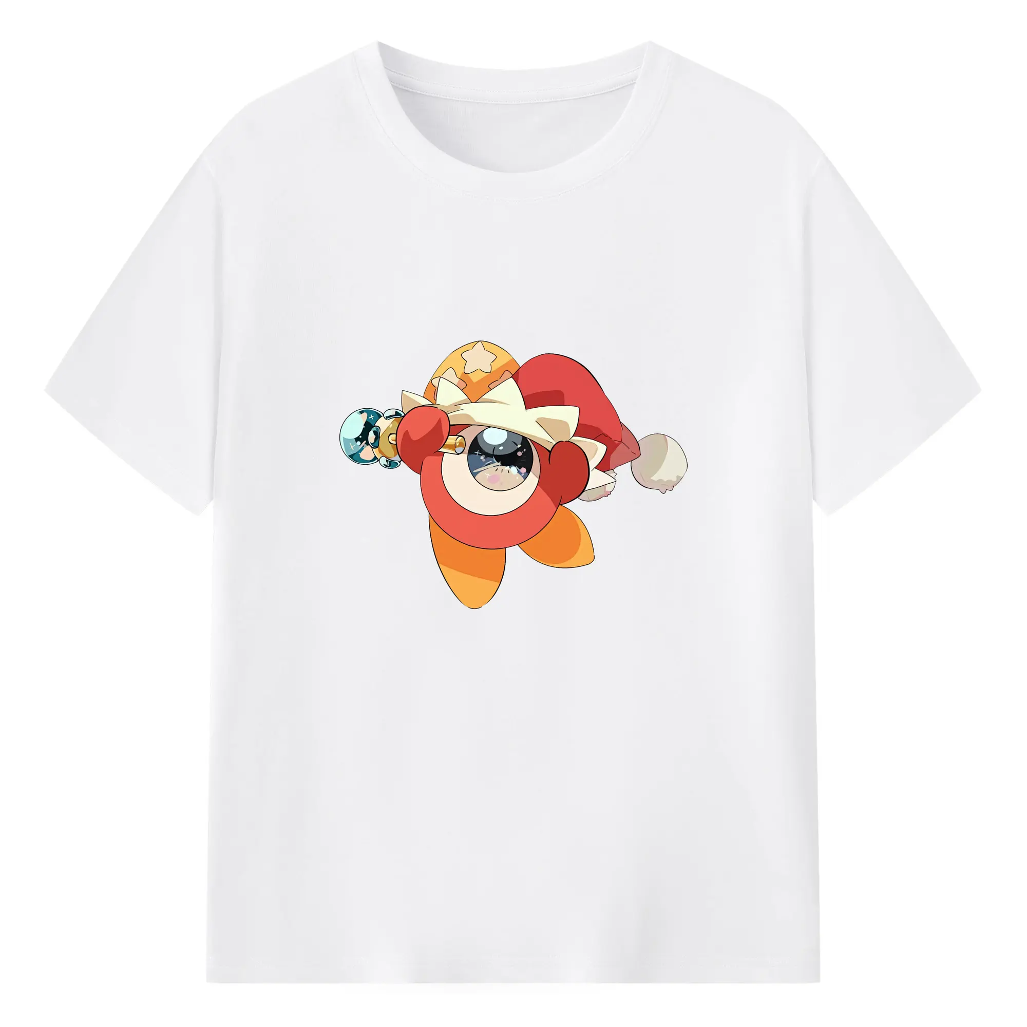 星のカービィ グッズ ワドルドゥ - 綿100％ 半袖Tシャツ ・ フロントプリント ・ 快適 通気性 ・ 日常使い 散歩 スポーツ用