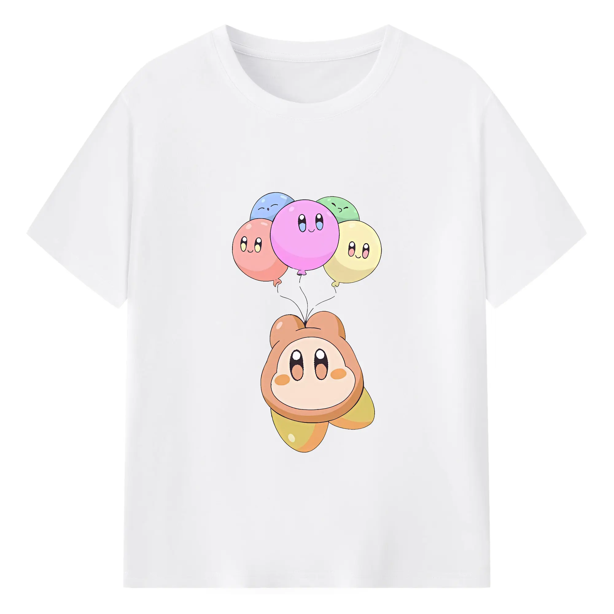 星のカービィ グッズ ワドルドゥ - 綿100％ 半袖Tシャツ ・ フロントプリント ・ 快適 通気性 ・ 日常使い 散歩 スポーツ用