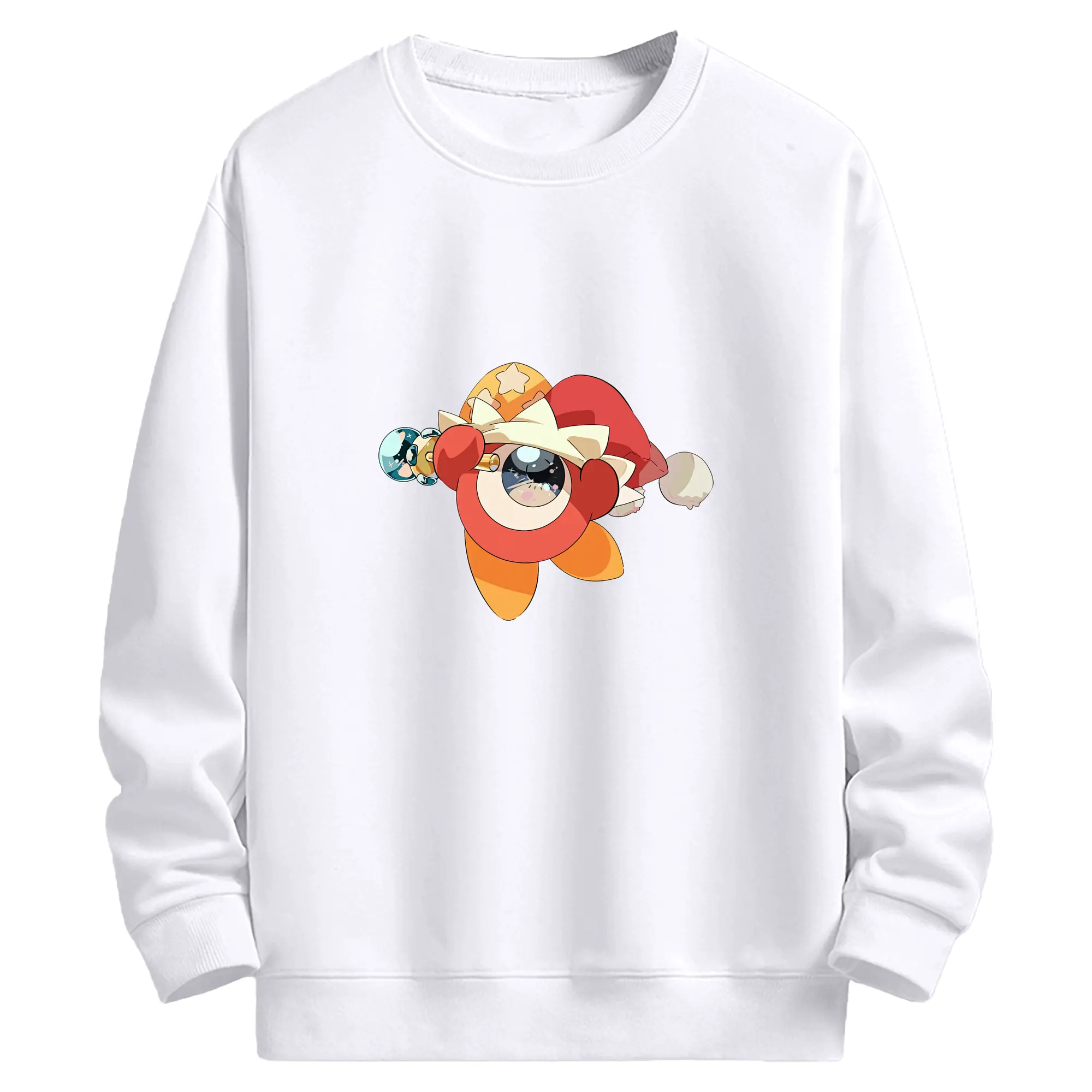 星のカービィ グッズ ワドルドゥ - 高品質 クルーネック スウェット ・ コットン59％ ポリエステル41％ ・ ユニセックス 長袖 トレーナー ・ カジュアル デイリー スポーツ 散歩用