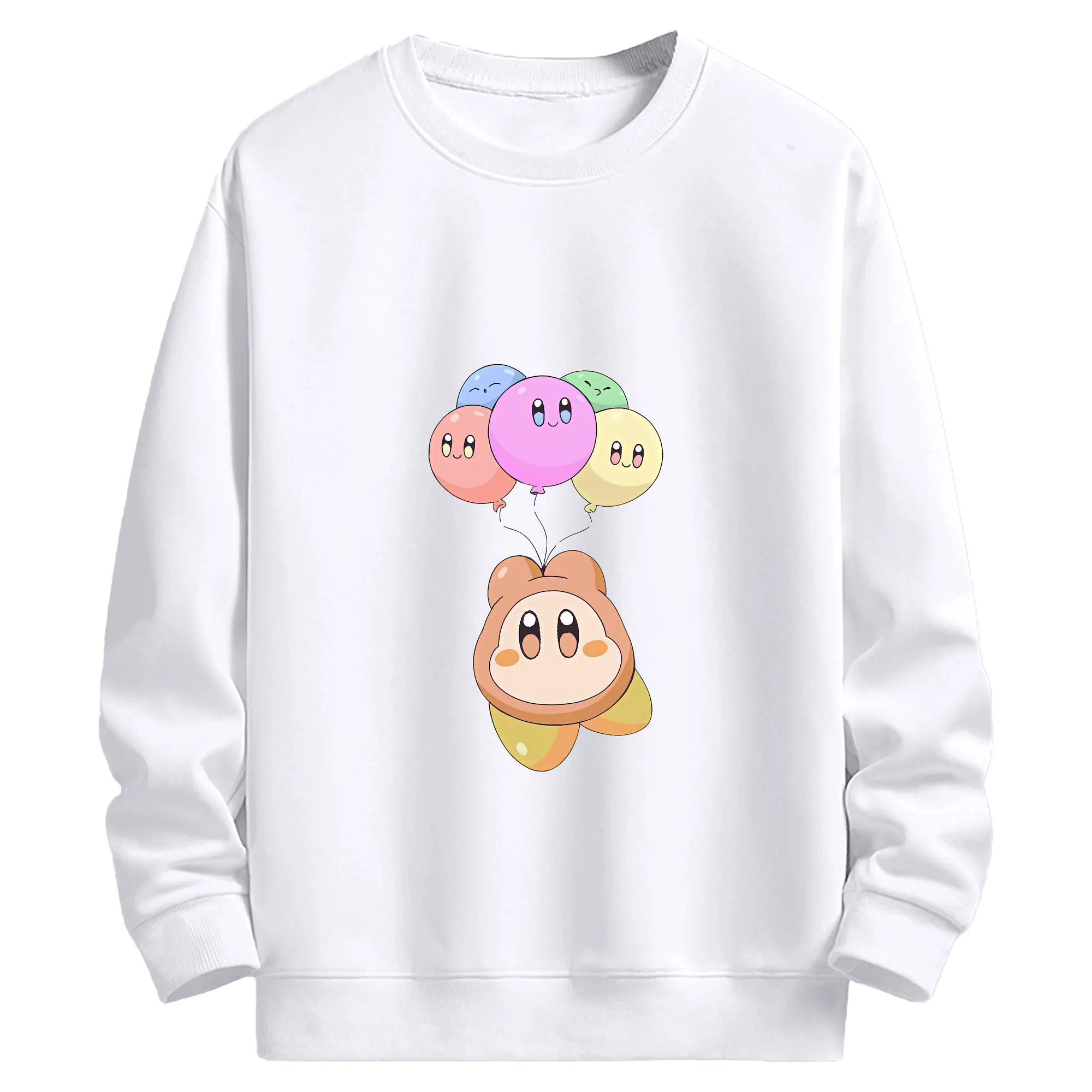 星のカービィ グッズ ワドルドゥ - 高品質 クルーネック スウェット ・ コットン59％ ポリエステル41％ ・ ユニセックス 長袖 トレーナー ・ カジュアル デイリー スポーツ 散歩用