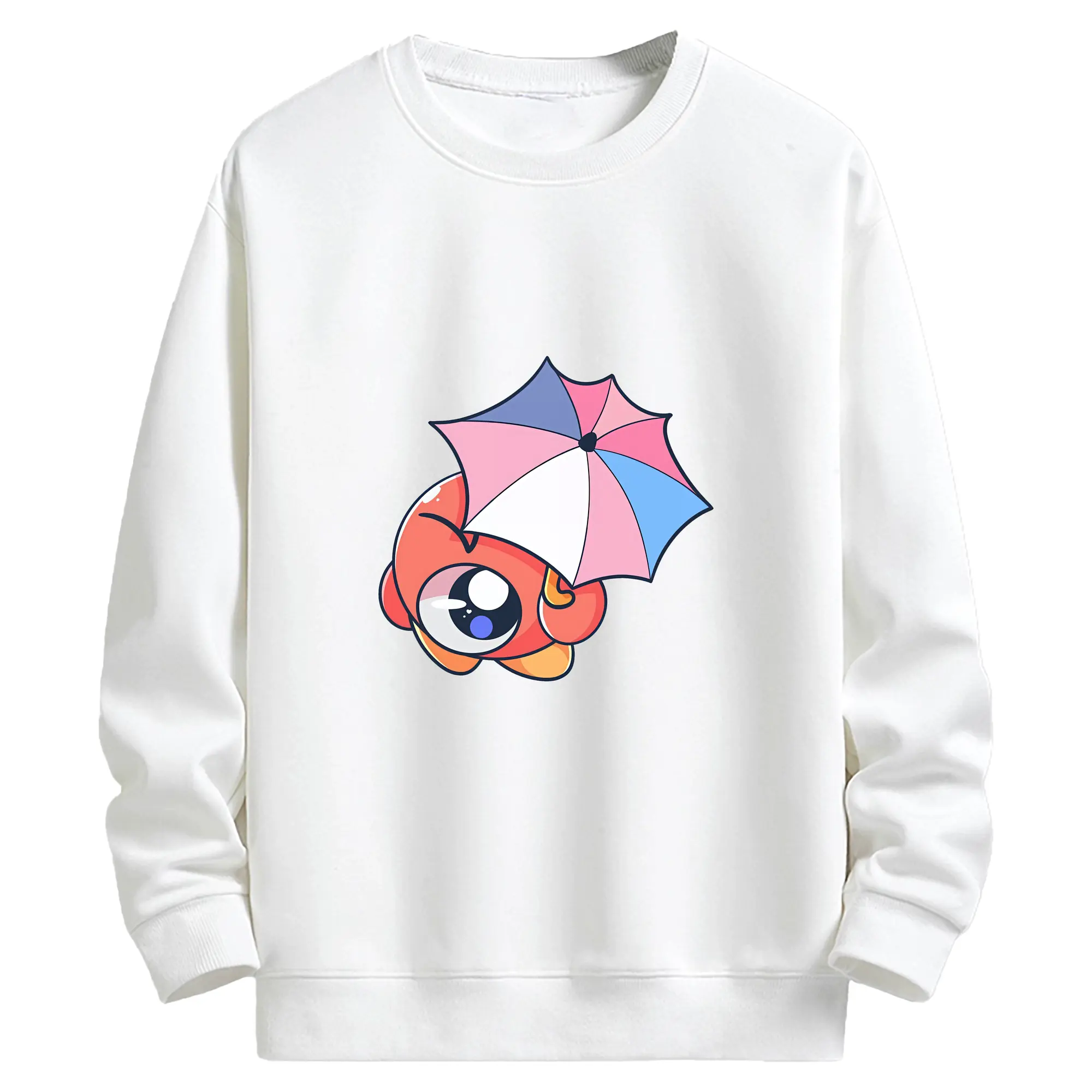 星のカービィ グッズ ワドルドゥ - キッズ クルーネックスウェットシャツ ・ フロントプリント ・ 綿80％ ポリエステル20％ ・ 快適 通学 スポーツ 日常使い お散歩用