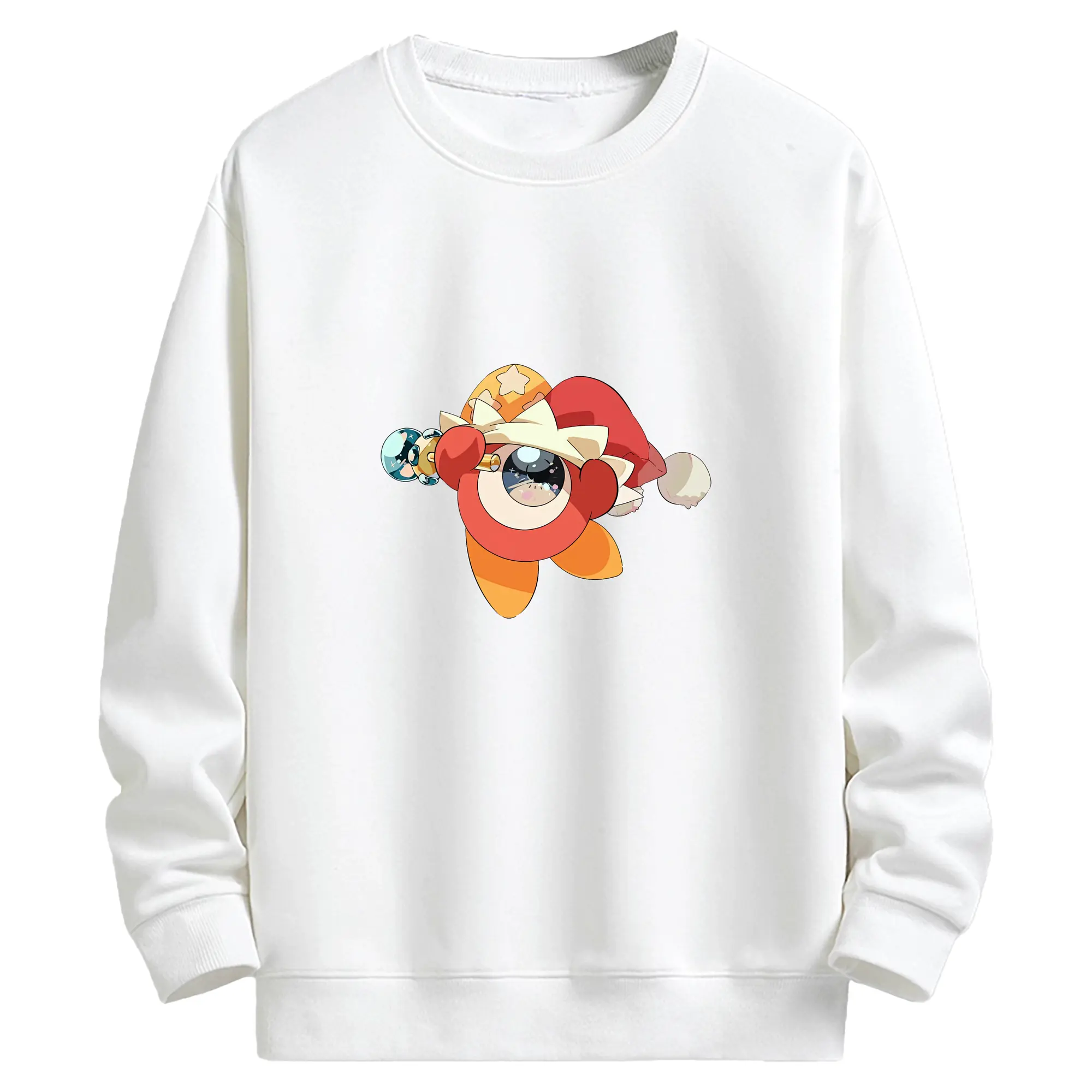 星のカービィ グッズ ワドルドゥ - キッズ クルーネックスウェットシャツ ・ フロントプリント ・ 綿80％ ポリエステル20％ ・ 快適 通学 スポーツ 日常使い お散歩用