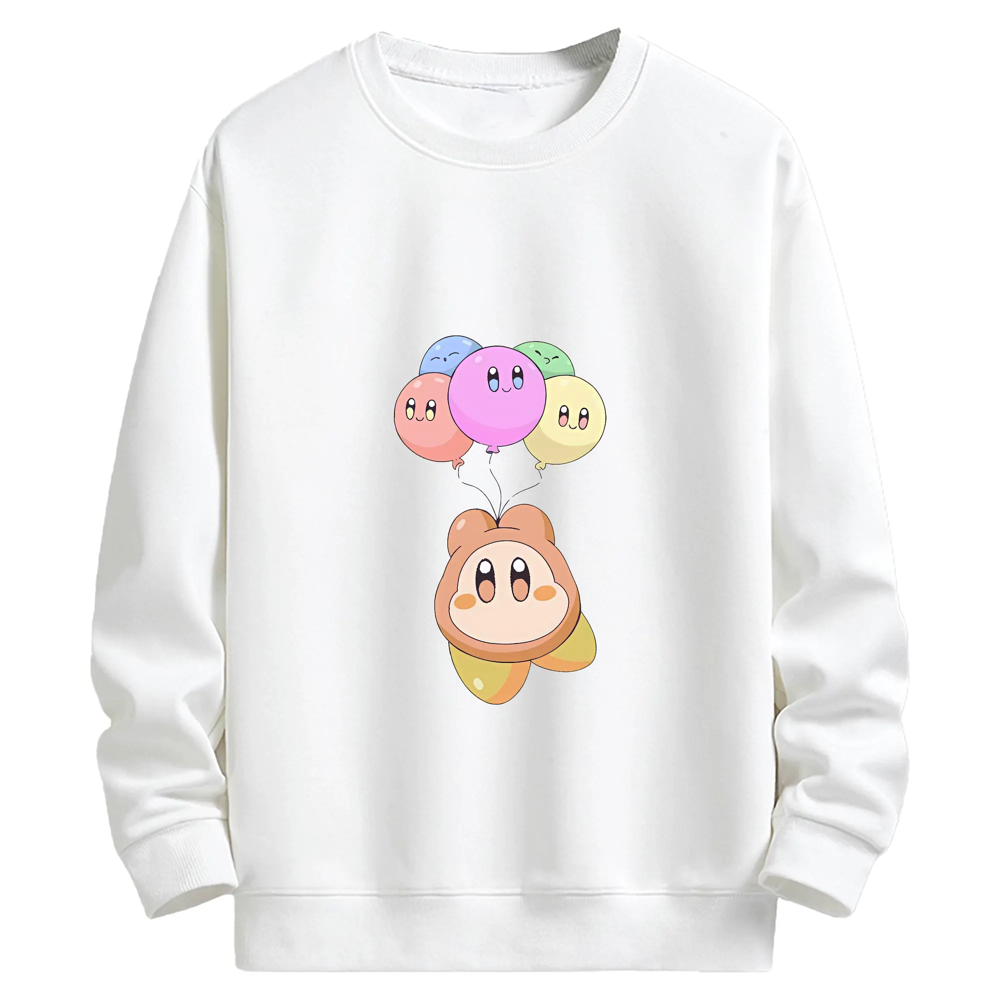 星のカービィ グッズ ワドルドゥ - キッズ クルーネックスウェットシャツ ・ フロントプリント ・ 綿80％ ポリエステル20％ ・ 快適 通学 スポーツ 日常使い お散歩用