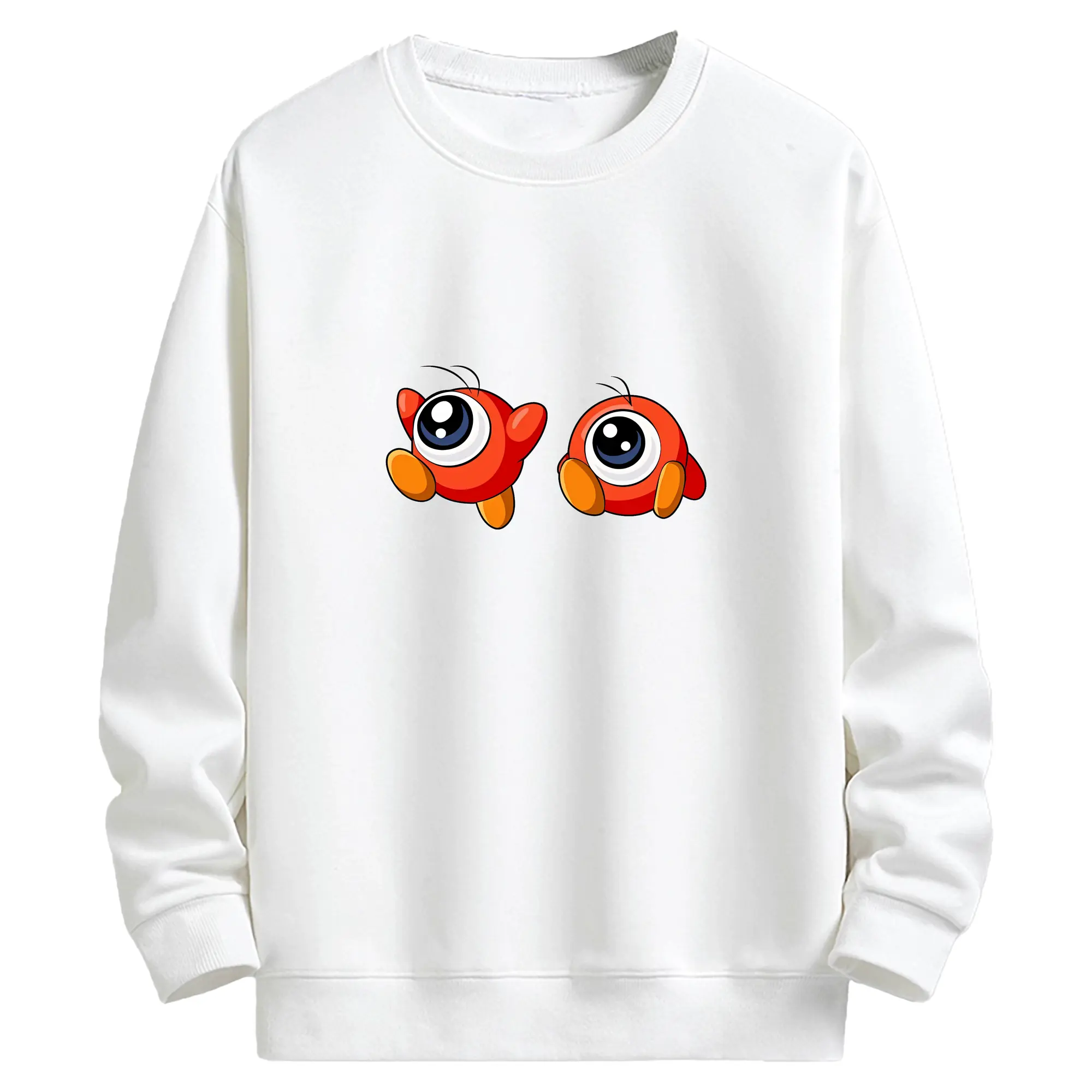 星のカービィ グッズ ワドルドゥ - キッズ クルーネックスウェットシャツ ・ フロントプリント ・ 綿80％ ポリエステル20％ ・ 快適 通学 スポーツ 日常使い お散歩用