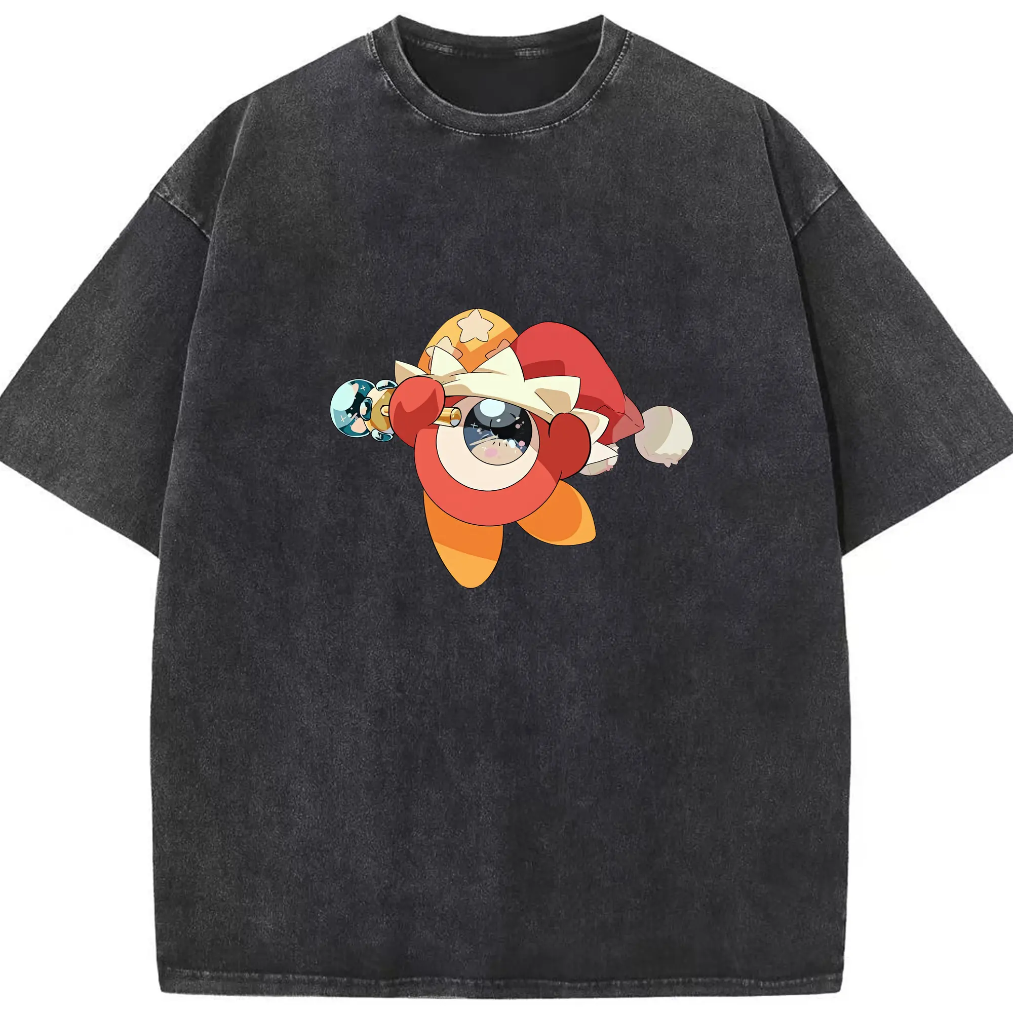 星のカービィ グッズ ワドルドゥ - 綿100％ ヴィンテージ風 半袖Tシャツ ・ フロントプリント ・ 柔らか肌触り ・ 通気性 快適 ・ スポーツ カジュアル 外出用