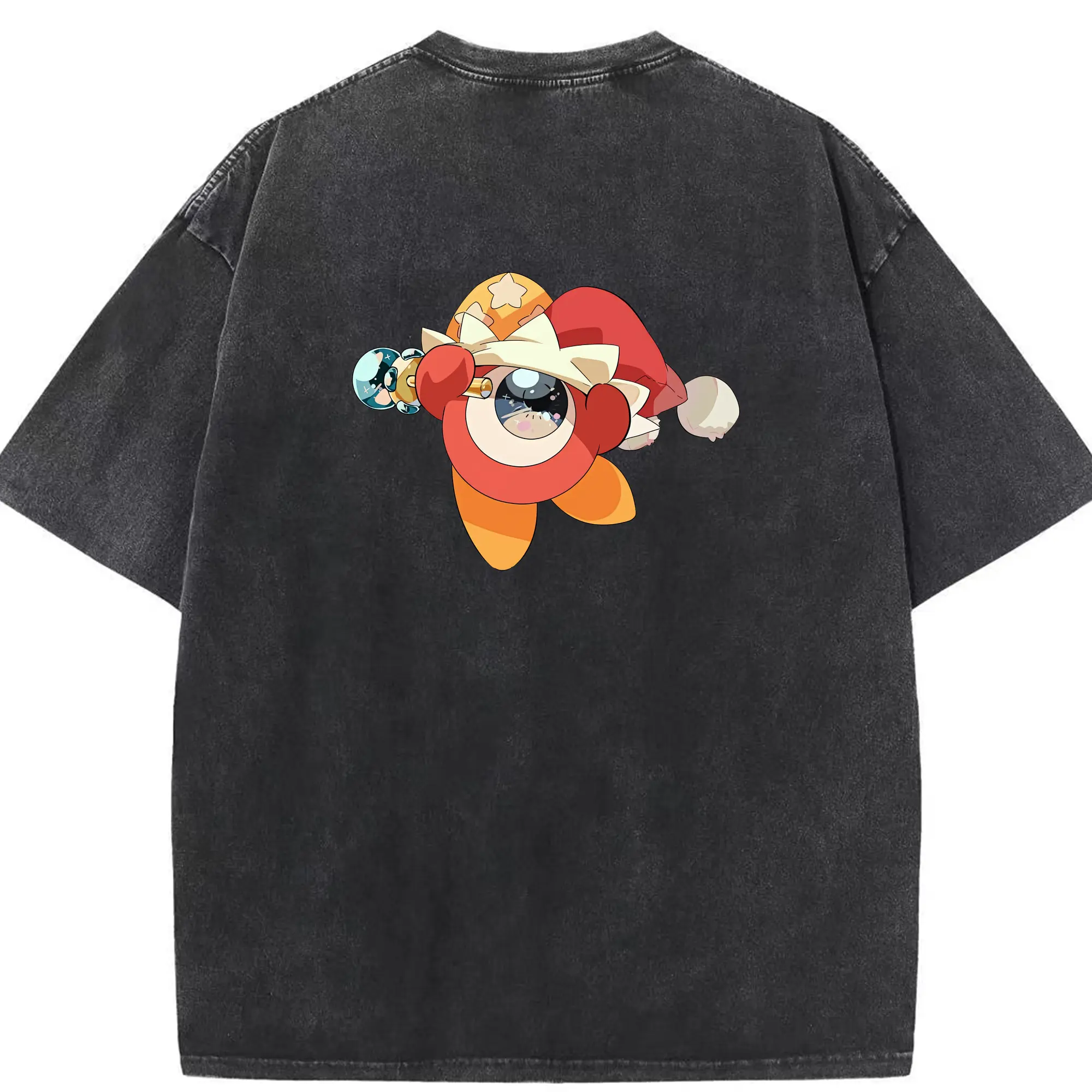 星のカービィ グッズ ワドルドゥ - 綿100％ ヴィンテージ風 半袖Tシャツ ・ 背面プリント ・ 柔らか肌触り ・ 通気性 快適 ・ スポーツ カジュアル 外出用