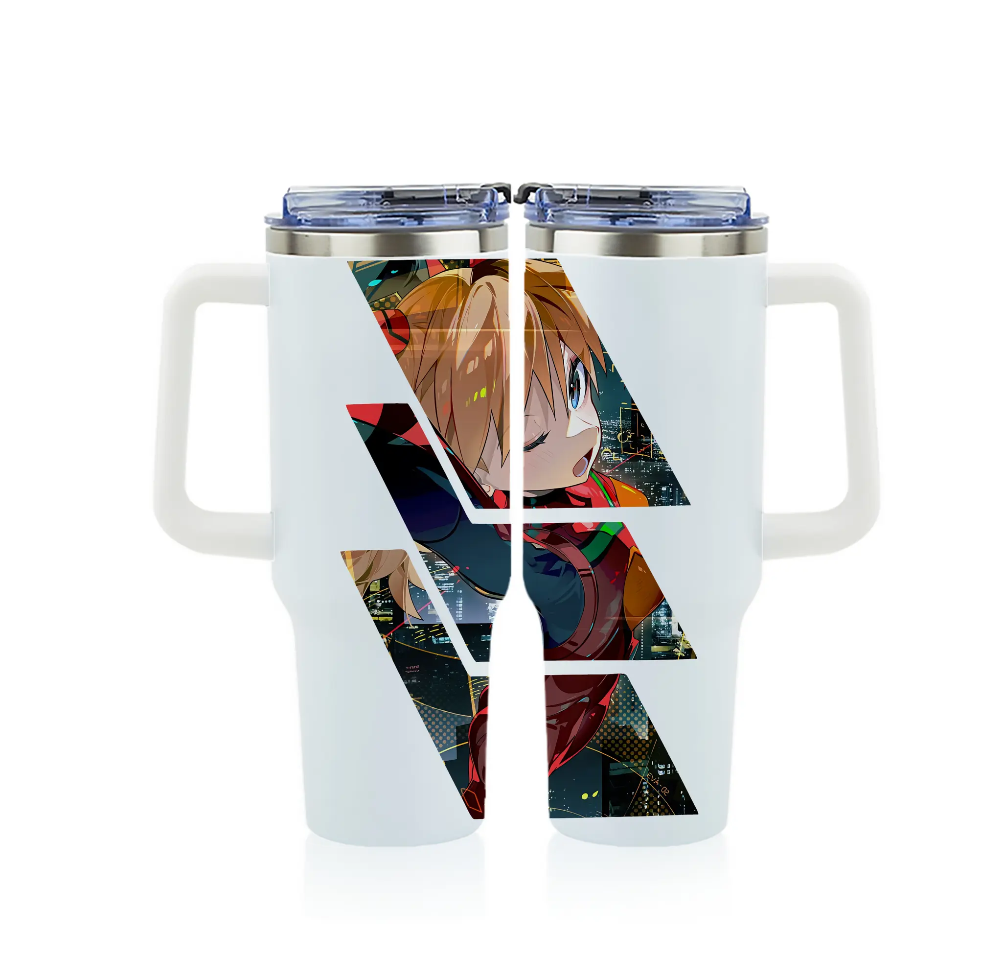 エヴァンゲリオン グッズ,アスカ·ラングレー - 1200mL フルプリント車用タンブラー ・ 304ステンレス 内側 ・ 201ステンレス 外側 ・ 保温 保冷 ・ 通勤 ドライブ アウトドア用