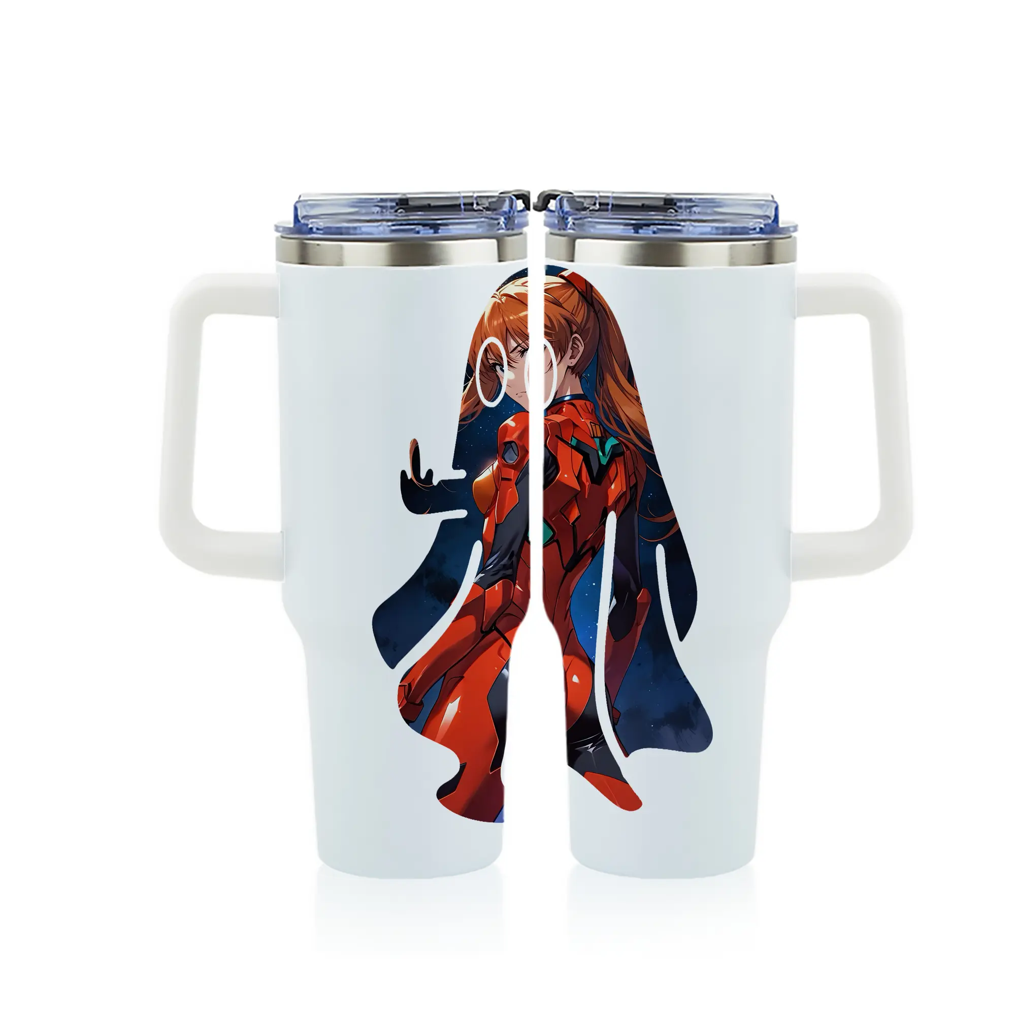 エヴァンゲリオン グッズ,アスカ·ラングレー - 1200mL フルプリント車用タンブラー ・ 304ステンレス 内側 ・ 201ステンレス 外側 ・ 保温 保冷 ・ 通勤 ドライブ アウトドア用