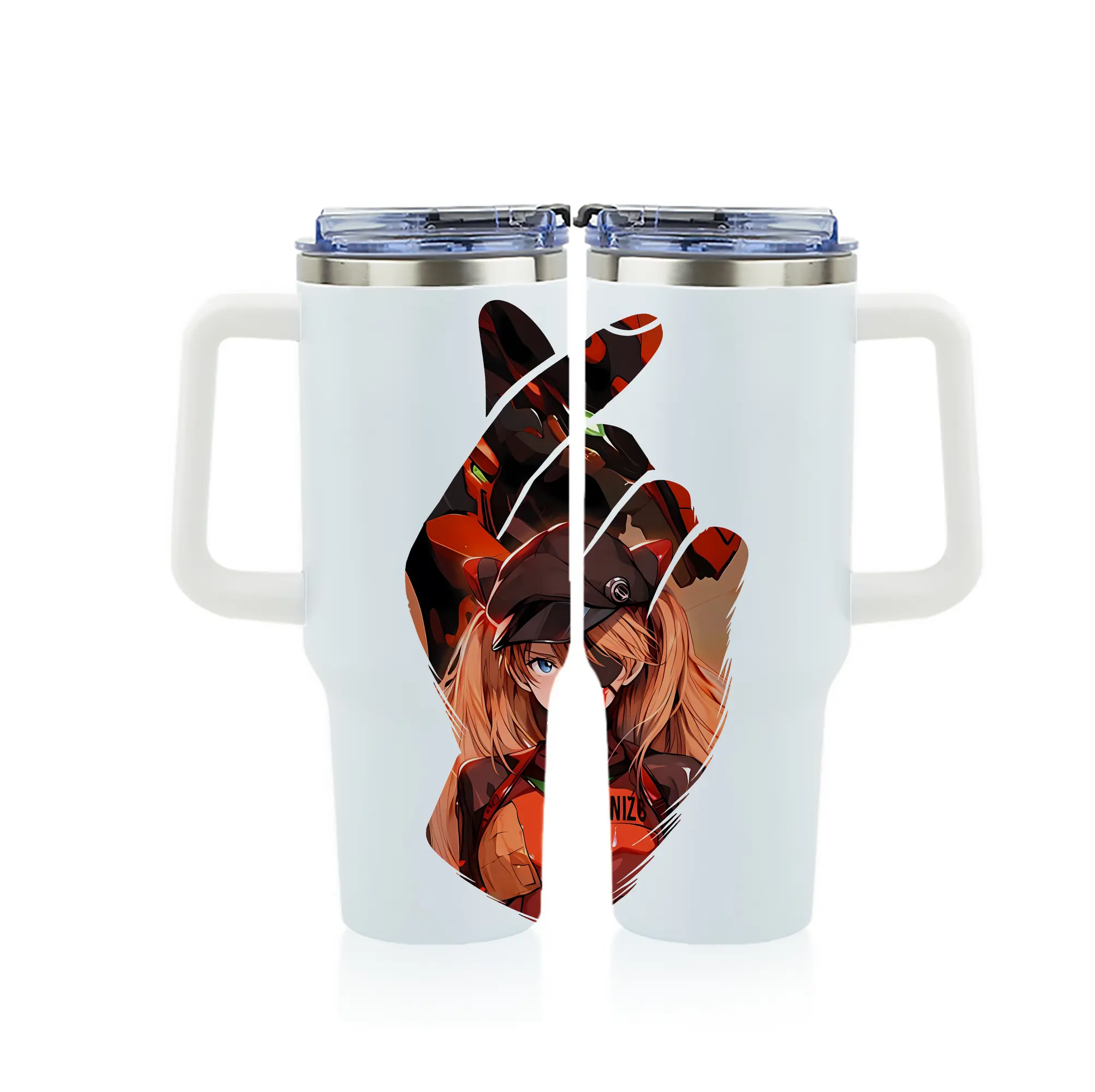 エヴァンゲリオン グッズ,アスカ·ラングレー - 1200mL フルプリント車用タンブラー ・ 304ステンレス 内側 ・ 201ステンレス 外側 ・ 保温 保冷 ・ 通勤 ドライブ アウトドア用