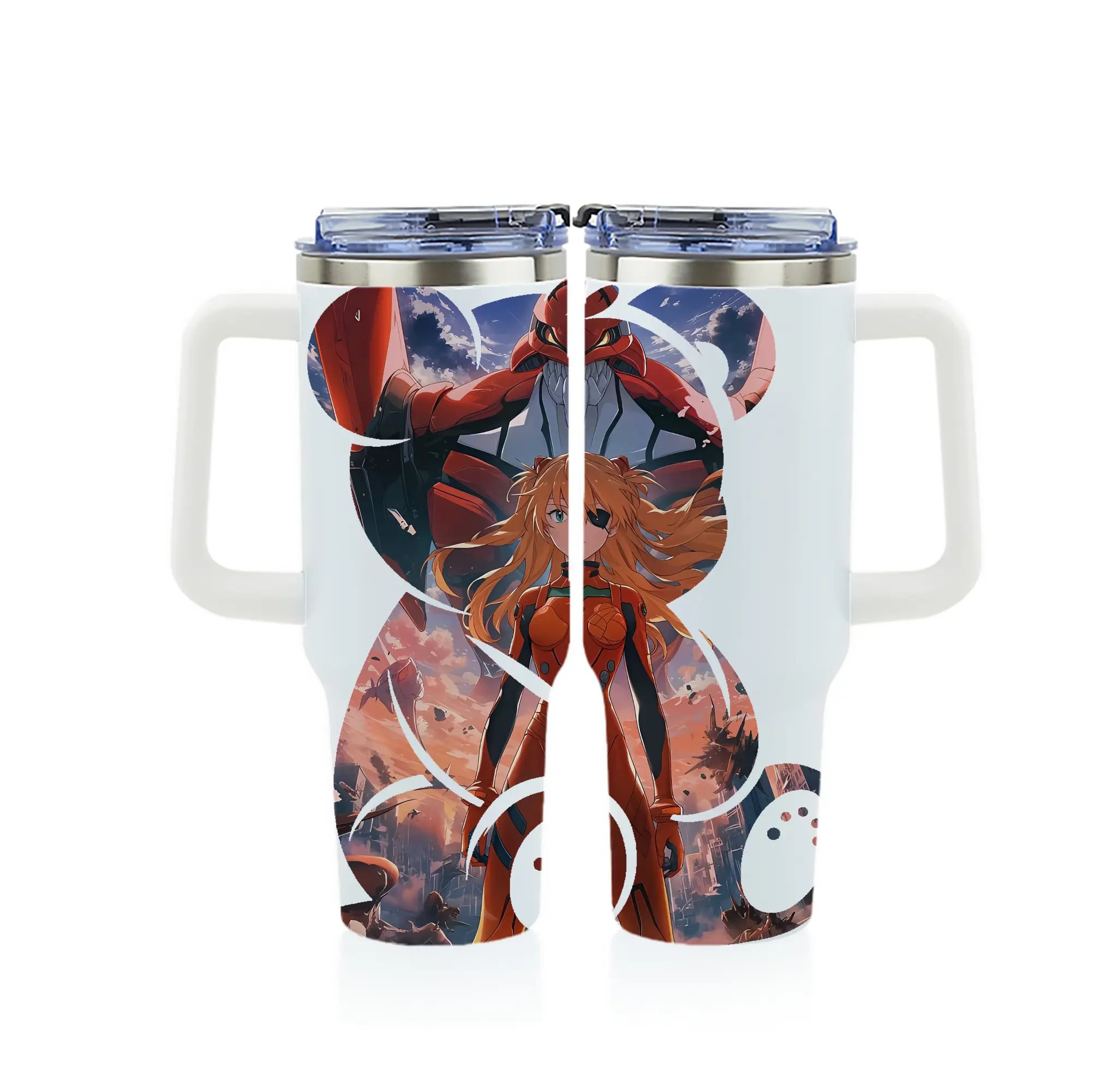 エヴァンゲリオン グッズ,アスカ·ラングレー - 1200mL フルプリント車用タンブラー ・ 304ステンレス 内側 ・ 201ステンレス 外側 ・ 保温 保冷 ・ 通勤 ドライブ アウトドア用