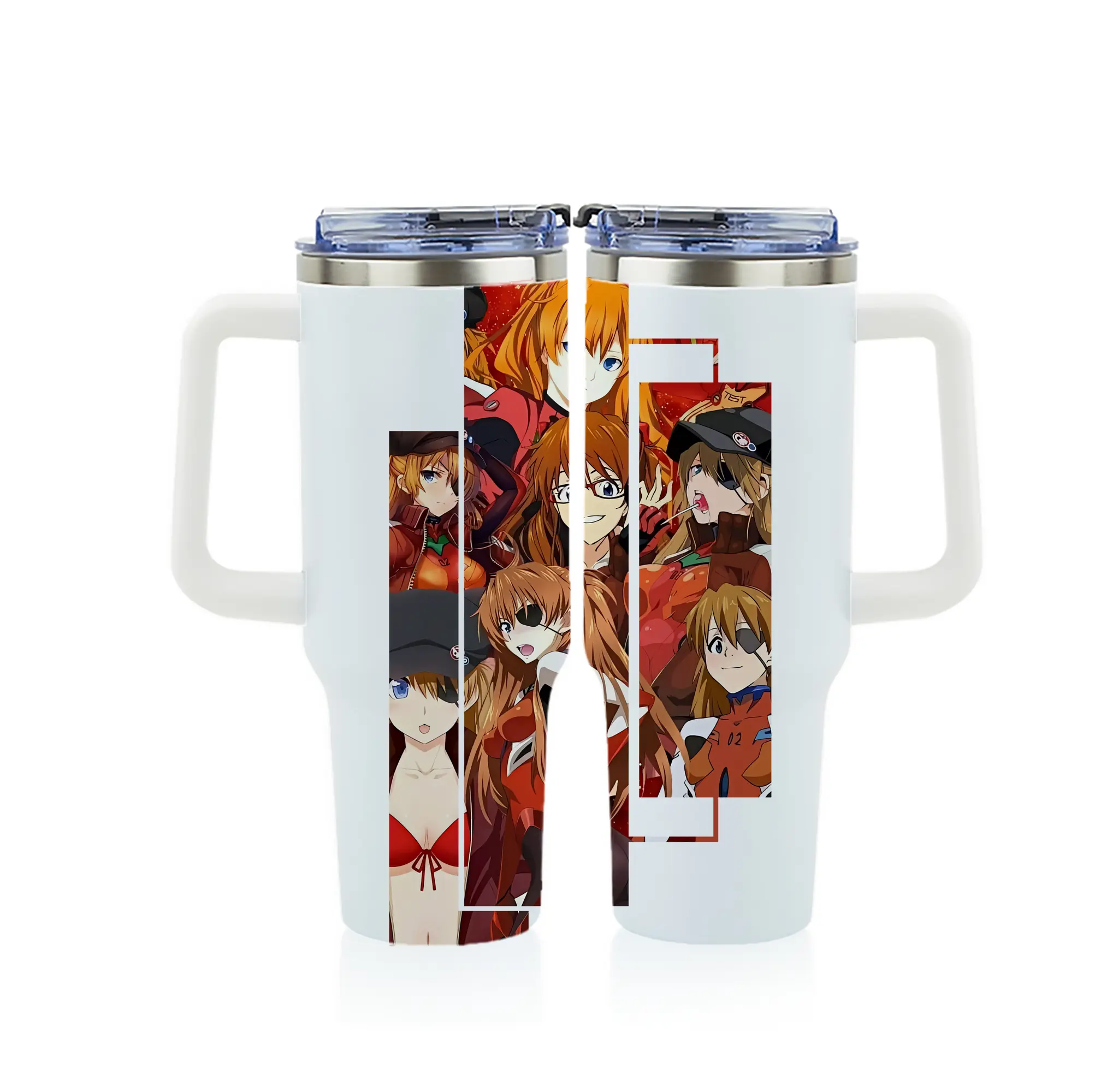 エヴァンゲリオン グッズ,アスカ·ラングレー - 1200mL フルプリント車用タンブラー ・ 304ステンレス 内側 ・ 201ステンレス 外側 ・ 保温 保冷 ・ 通勤 ドライブ アウトドア用