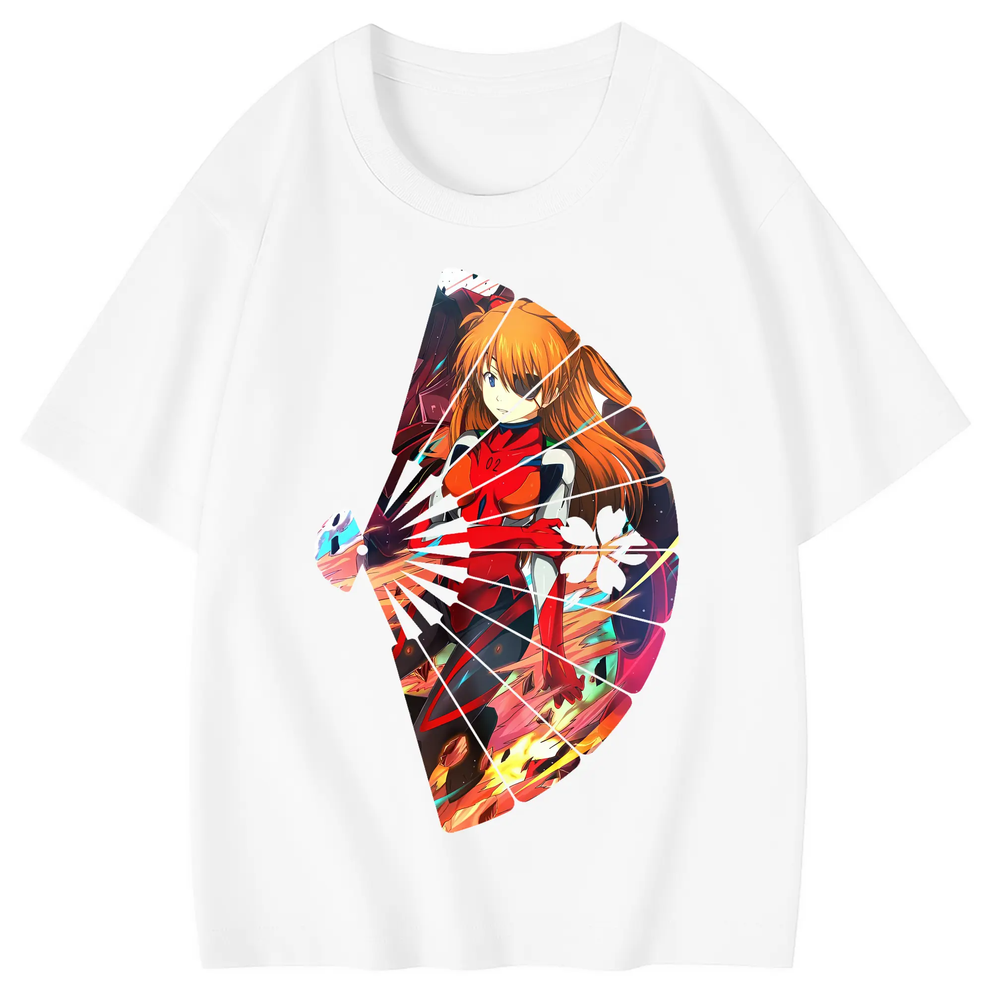 エヴァンゲリオン グッズ,アスカ·ラングレー - 綿100％ キッズTシャツ ・ フロントプリント ・ 快適 通気性 ・ スポーツ カジュアル 散歩用