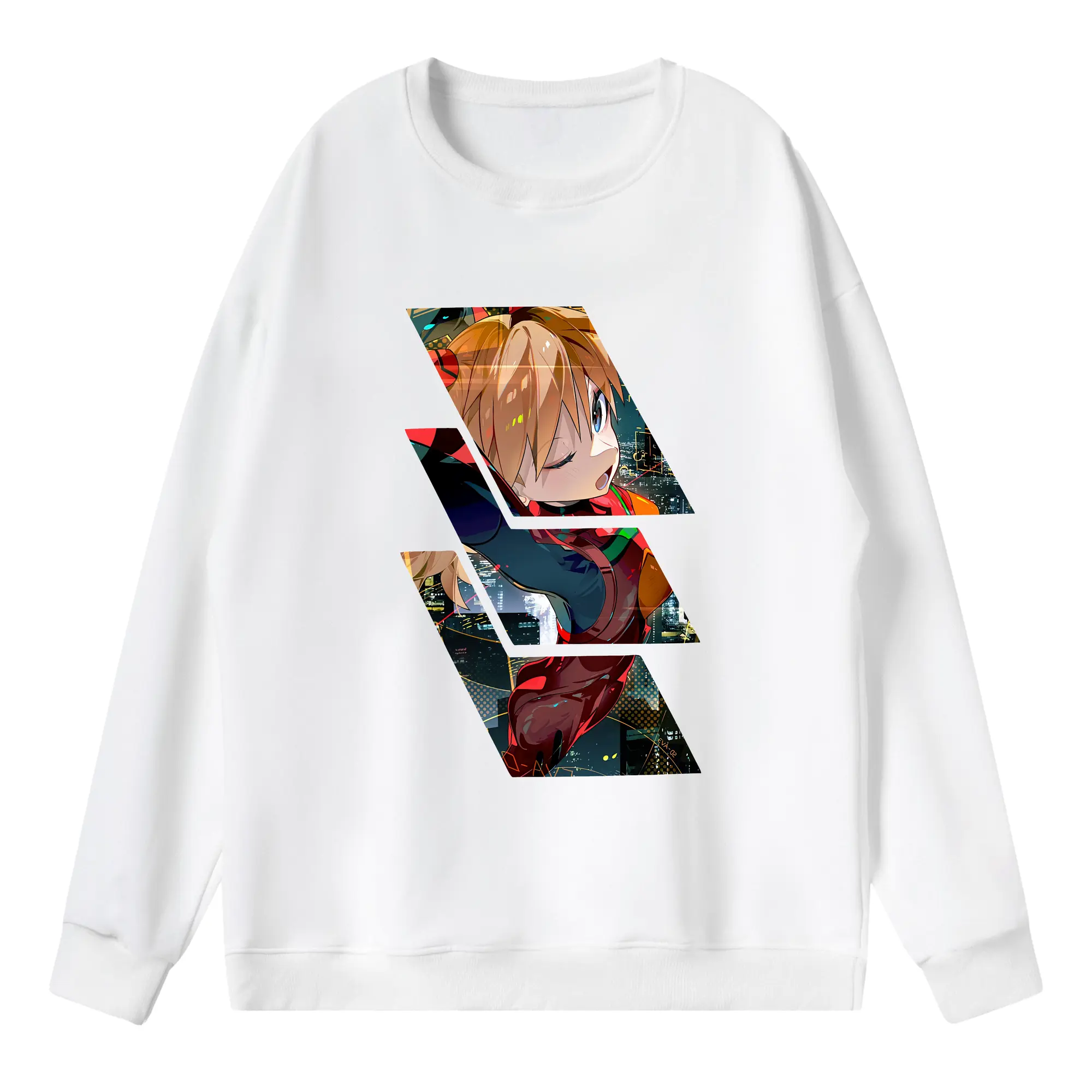 エヴァンゲリオン グッズ,アスカ·ラングレー - 薄手 クルーネック スウェット 裏毛260g · ポリエステル 春秋向け カジュアル 男女兼用 · トレーナー デイリー スポーツ 散歩に最適