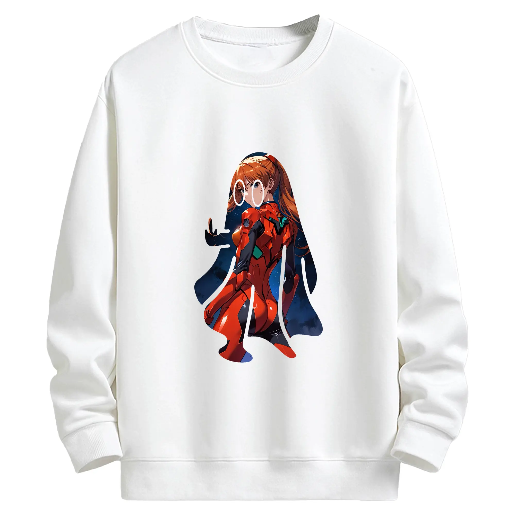 エヴァンゲリオン グッズ,アスカ·ラングレー - キッズ クルーネックスウェットシャツ ・ フロントプリント ・ 綿80％ ポリエステル20％ ・ 快適 通学 スポーツ 日常使い お散歩用