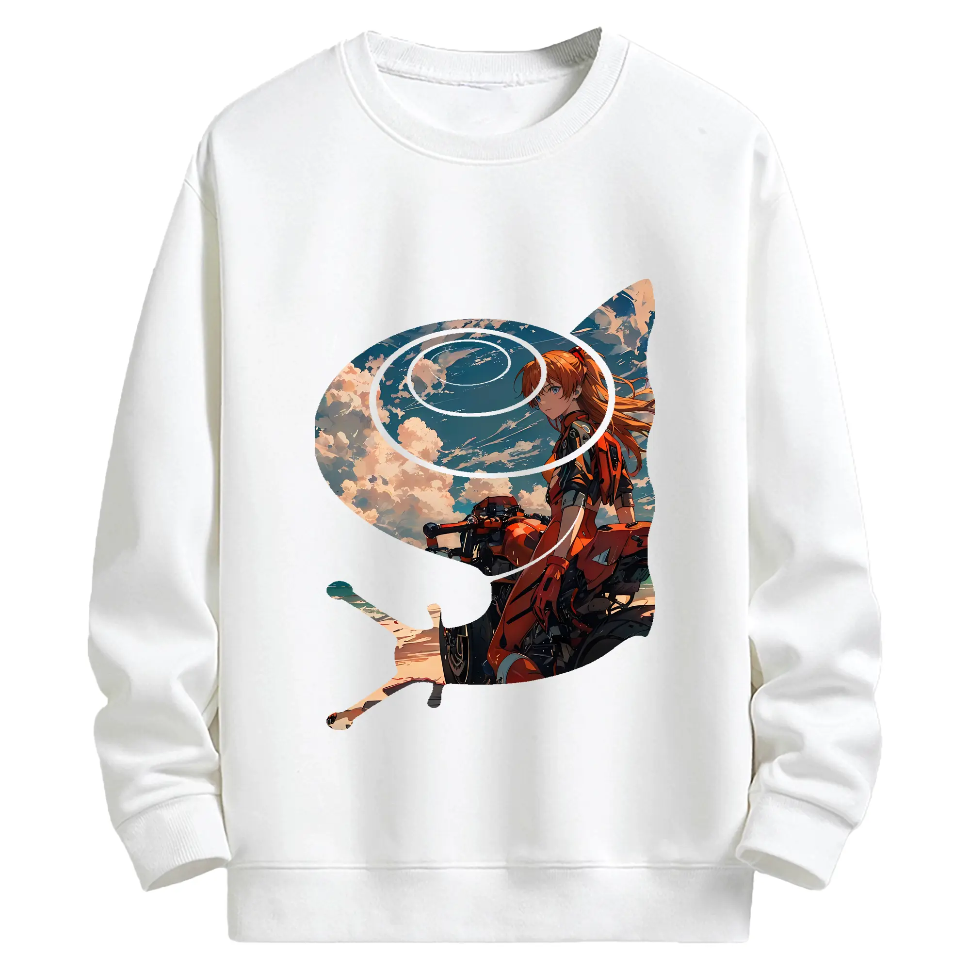 エヴァンゲリオン グッズ,アスカ·ラングレー - キッズ クルーネックスウェットシャツ ・ フロントプリント ・ 綿80％ ポリエステル20％ ・ 快適 通学 スポーツ 日常使い お散歩用