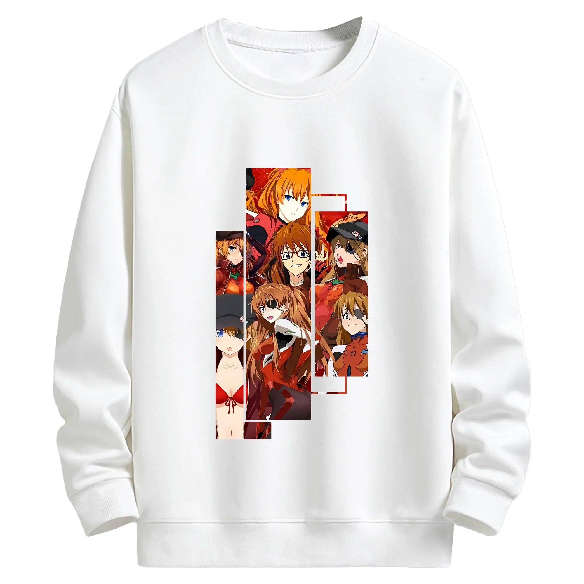 エヴァンゲリオン グッズ,アスカ·ラングレー - キッズ クルーネックスウェットシャツ ・ フロントプリント ・ 綿80％ ポリエステル20％ ・ 快適 通学 スポーツ 日常使い お散歩用