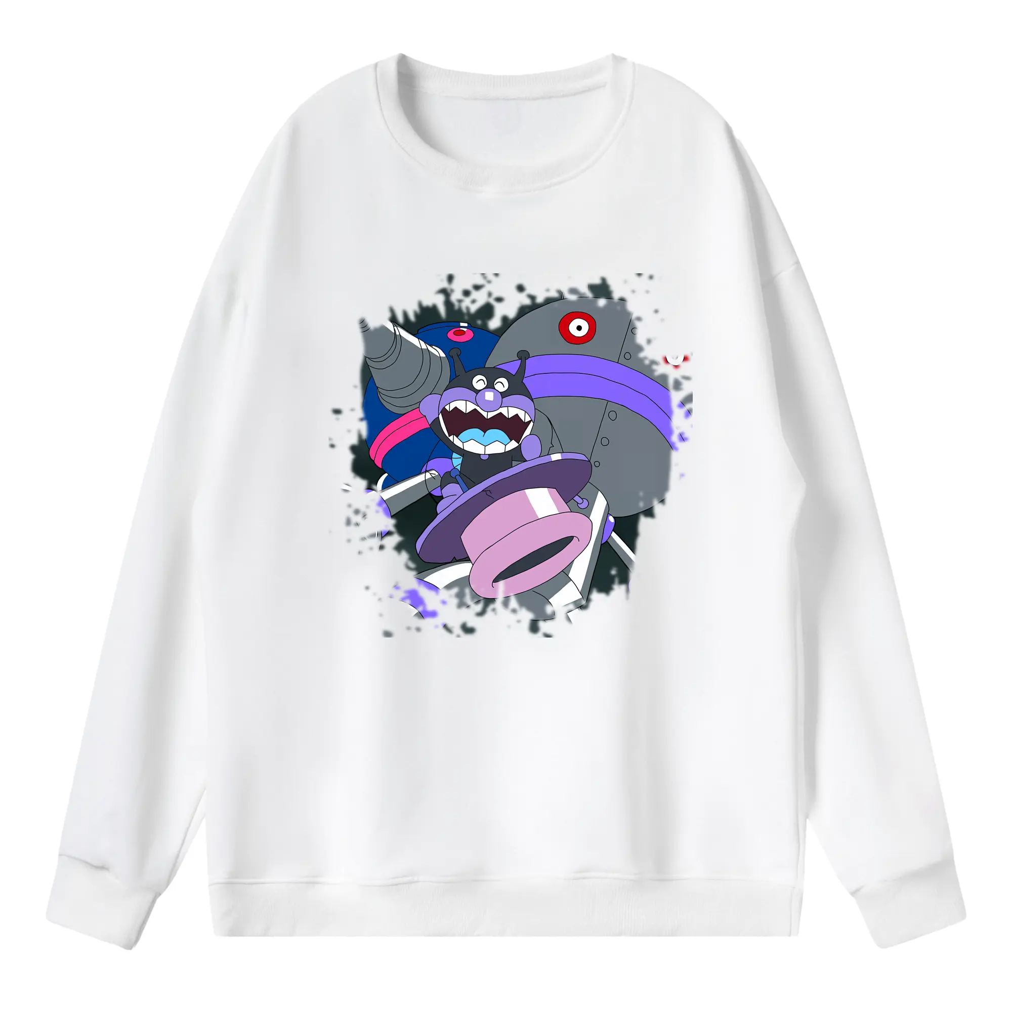 アンパンマン グッズ,だだんだん - 薄手 クルーネック スウェット 裏毛260g · ポリエステル 春秋向け カジュアル 男女兼用 · トレーナー デイリー スポーツ 散歩に最適