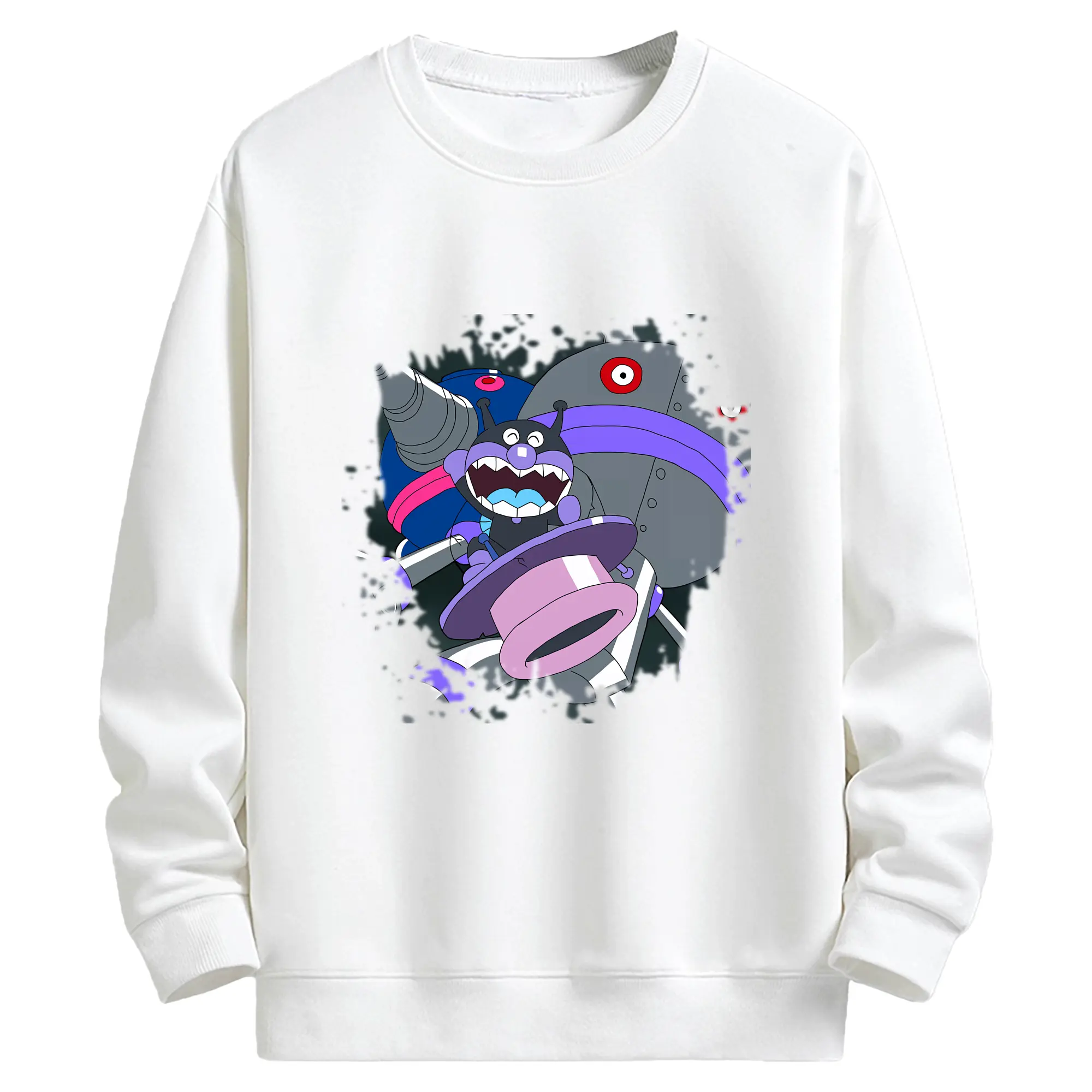 アンパンマン グッズ,だだんだん - キッズ クルーネックスウェットシャツ ・ フロントプリント ・ 綿80％ ポリエステル20％ ・ 快適 通学 スポーツ 日常使い お散歩用