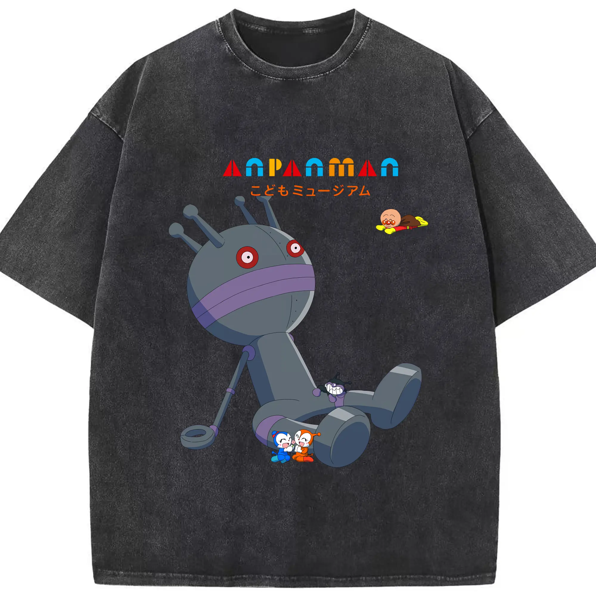 アンパンマン グッズ,だだんだん - 綿100％ ヴィンテージ風 半袖Tシャツ ・ フロントプリント ・ 柔らか肌触り ・ 通気性 快適 ・ スポーツ カジュアル 外出用