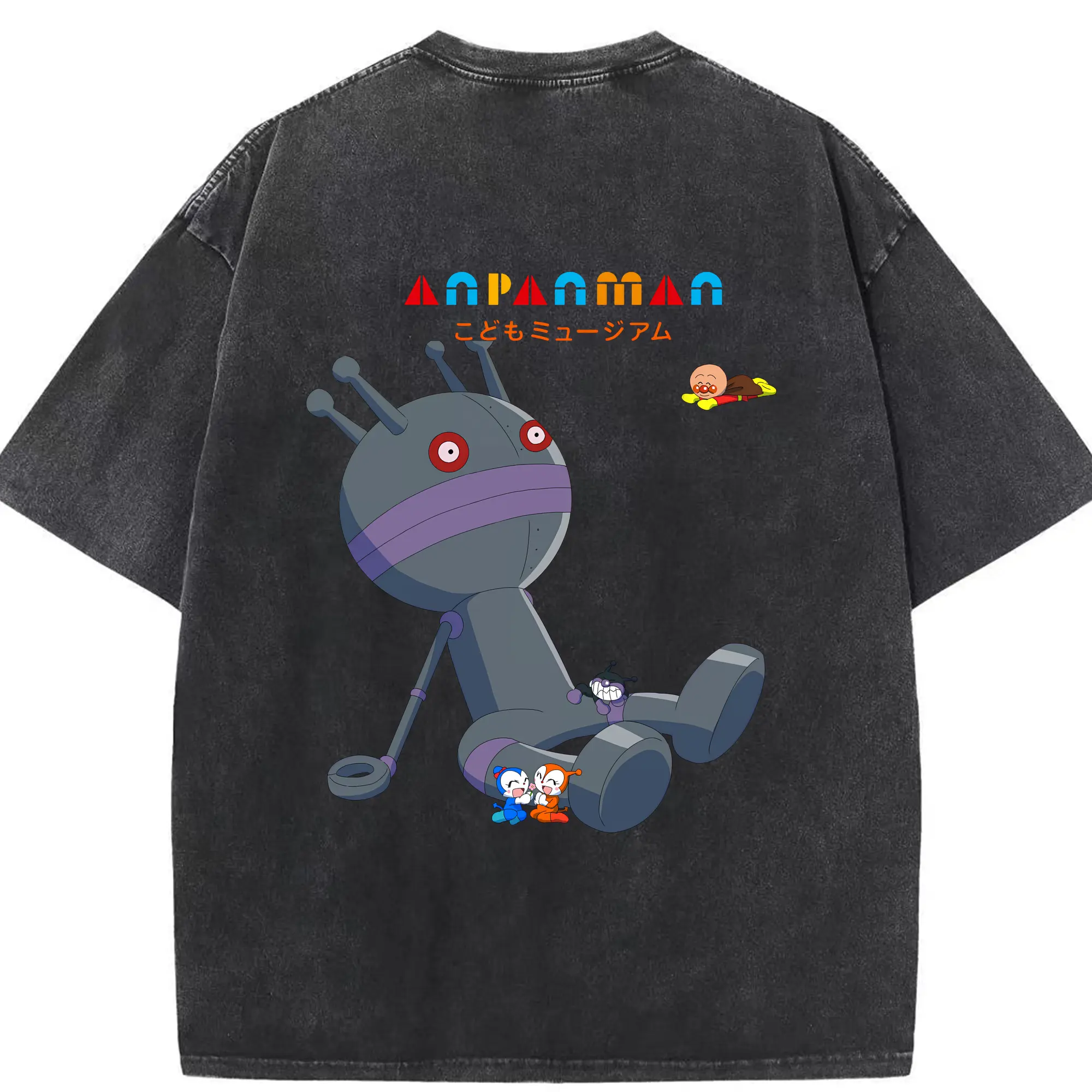 アンパンマン グッズ,だだんだん - 綿100％ ヴィンテージ風 半袖Tシャツ ・ 背面プリント ・ 柔らか肌触り ・ 通気性 快適 ・ スポーツ カジュアル 外出用