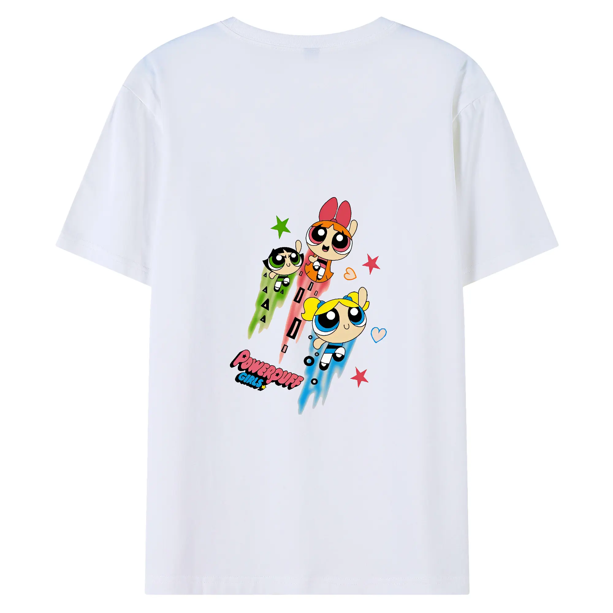 パワパフガールズ グッズ ブロッサム - 綿100％ 半袖Tシャツ ・ バックプリント ・ 快適 通気性 ・ 日常使い 散歩 スポーツ用