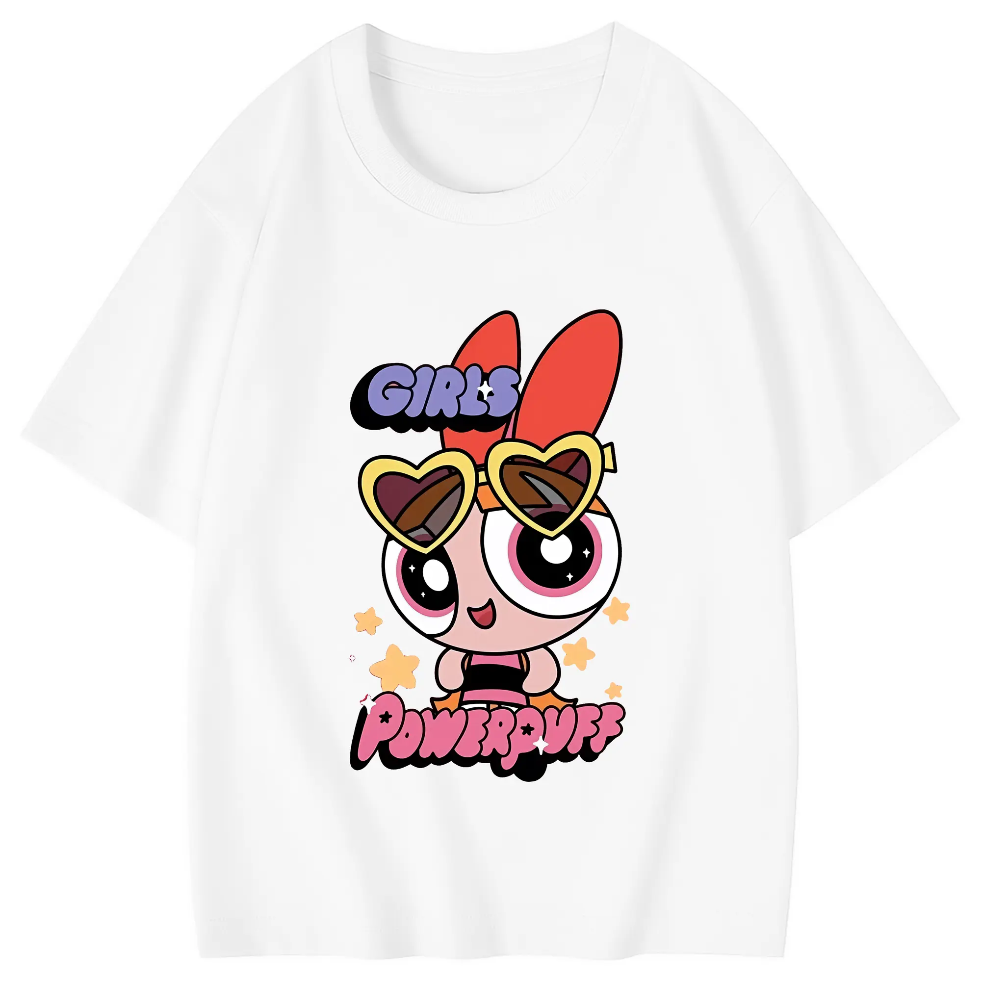 パワパフガールズ グッズ ブロッサム - 綿100％ キッズTシャツ ・ フロントプリント ・ 快適 通気性 ・ スポーツ カジュアル 散歩用