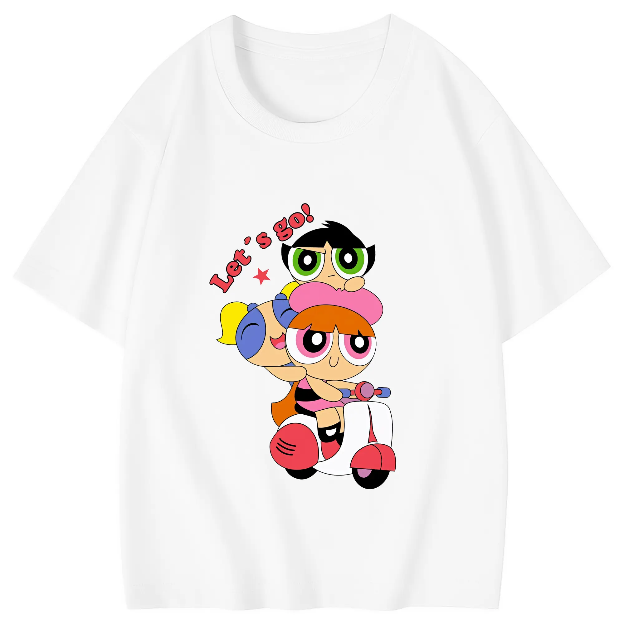 パワパフガールズ グッズ ブロッサム - 綿100％ キッズTシャツ ・ フロントプリント ・ 快適 通気性 ・ スポーツ カジュアル 散歩用