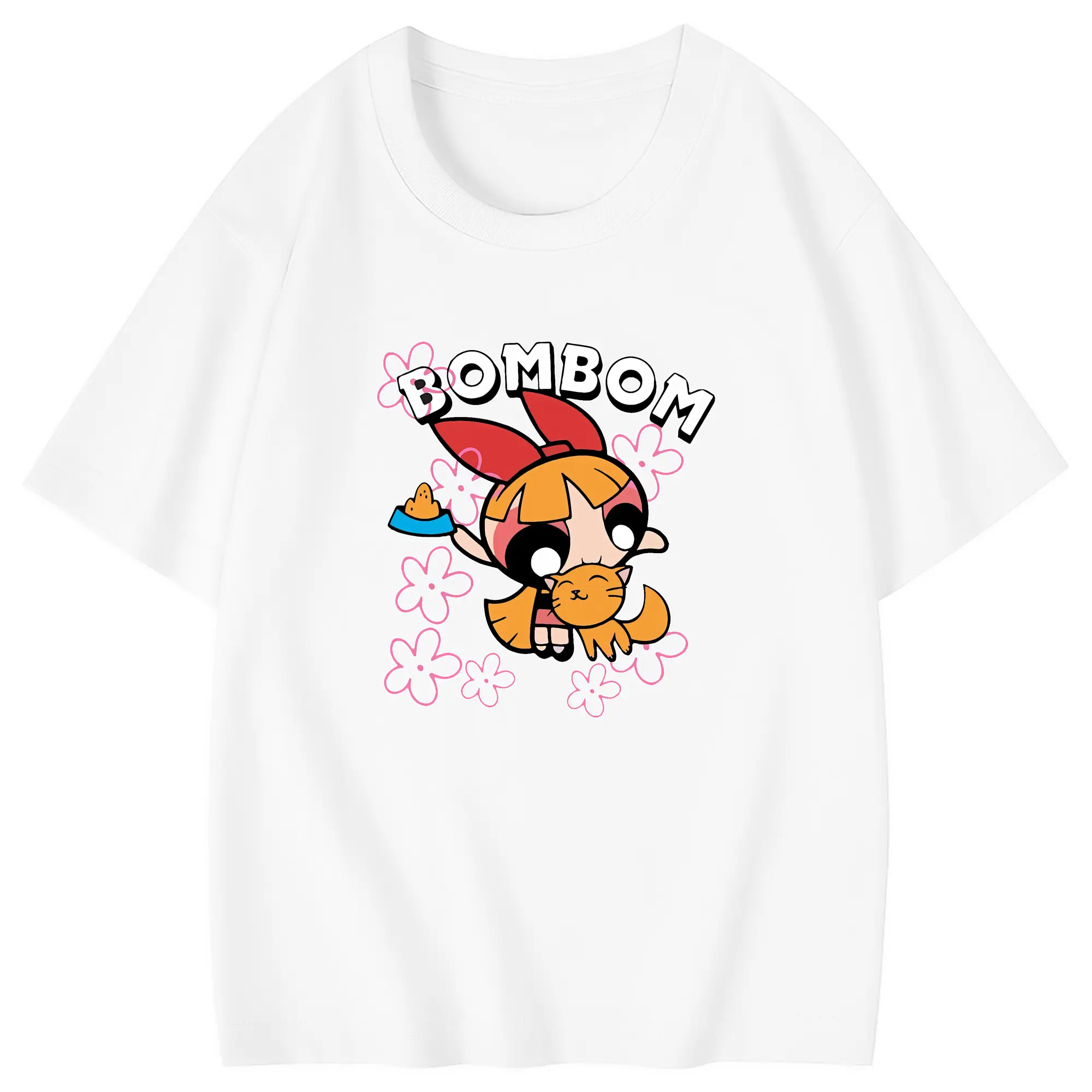 パワパフガールズ グッズ ブロッサム - 綿100％ キッズTシャツ ・ フロントプリント ・ 快適 通気性 ・ スポーツ カジュアル 散歩用