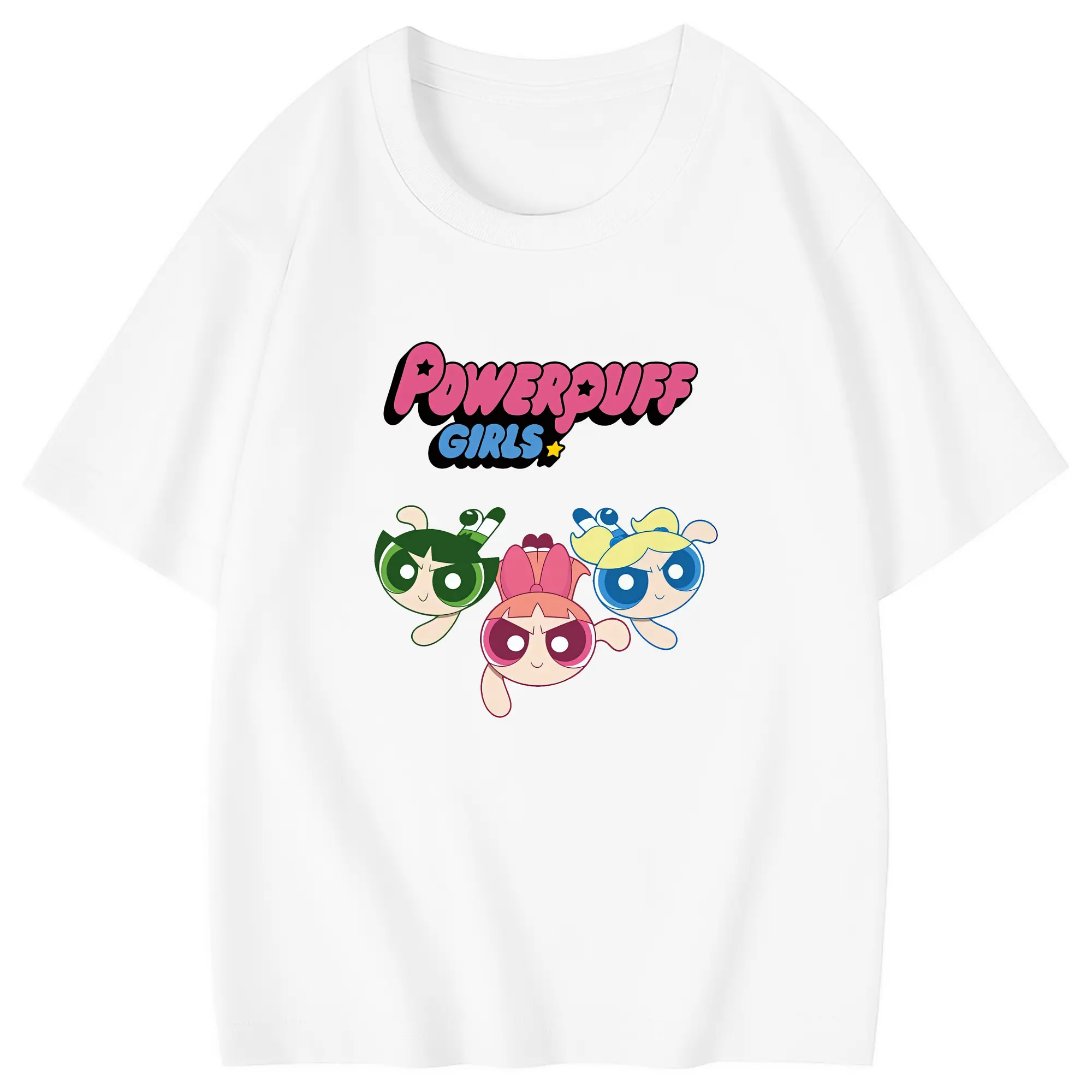 パワパフガールズ グッズ ブロッサム - 綿100％ キッズTシャツ ・ フロントプリント ・ 快適 通気性 ・ スポーツ カジュアル 散歩用