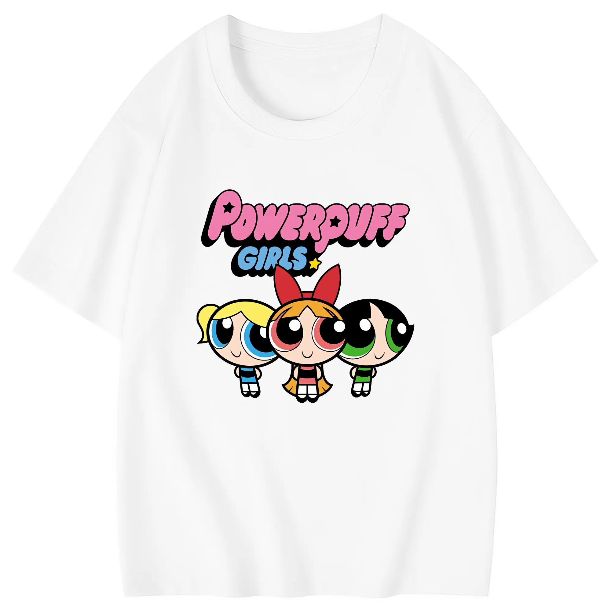 パワパフガールズ グッズ ブロッサム - 綿100％ キッズTシャツ ・ フロントプリント ・ 快適 通気性 ・ スポーツ カジュアル 散歩用