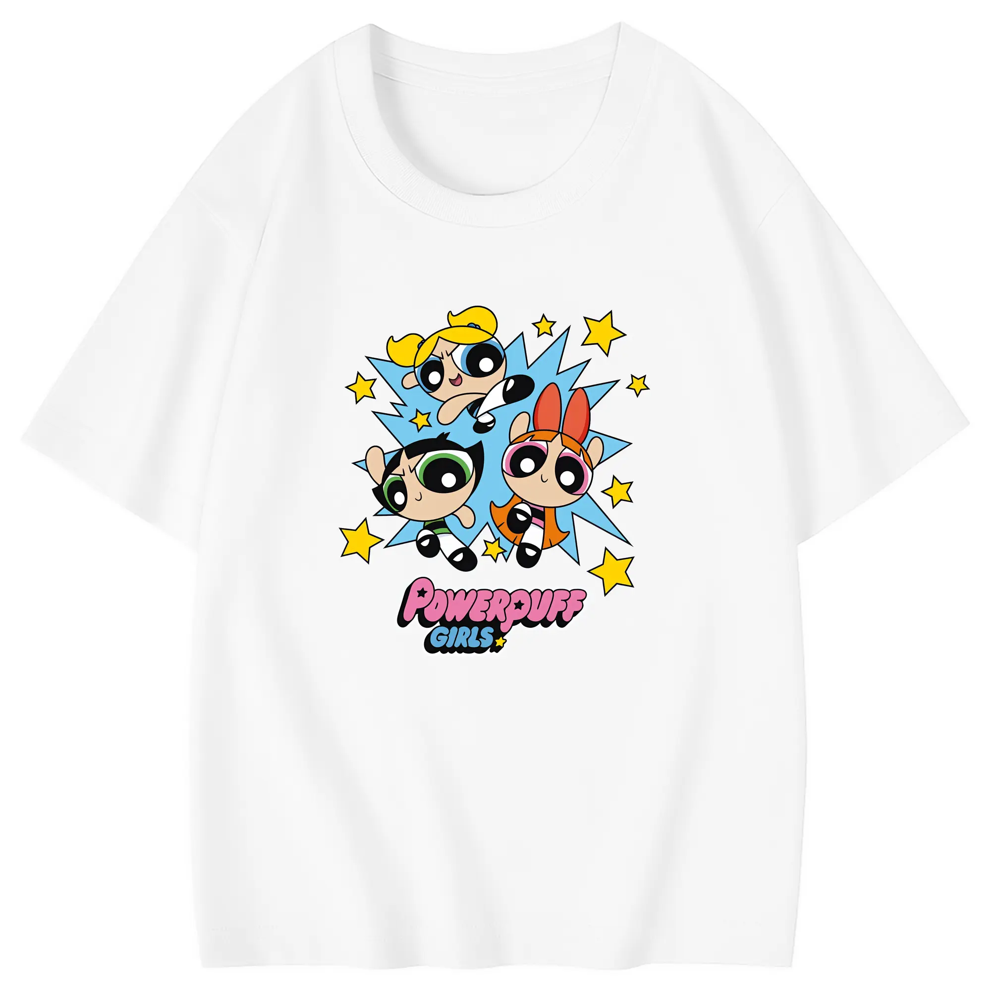 パワパフガールズ グッズ ブロッサム - 綿100％ キッズTシャツ ・ フロントプリント ・ 快適 通気性 ・ スポーツ カジュアル 散歩用