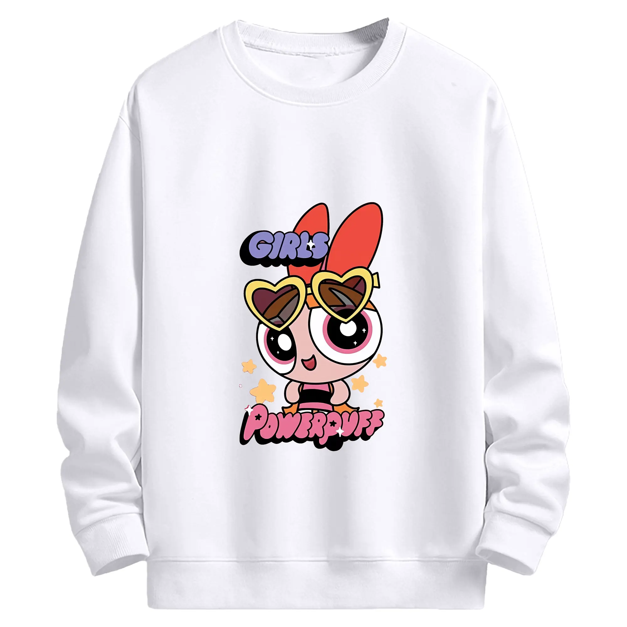 パワパフガールズ グッズ ブロッサム - 高品質 クルーネック スウェット ・ コットン59％ ポリエステル41％ ・ ユニセックス 長袖 トレーナー ・ カジュアル デイリー スポーツ 散歩用