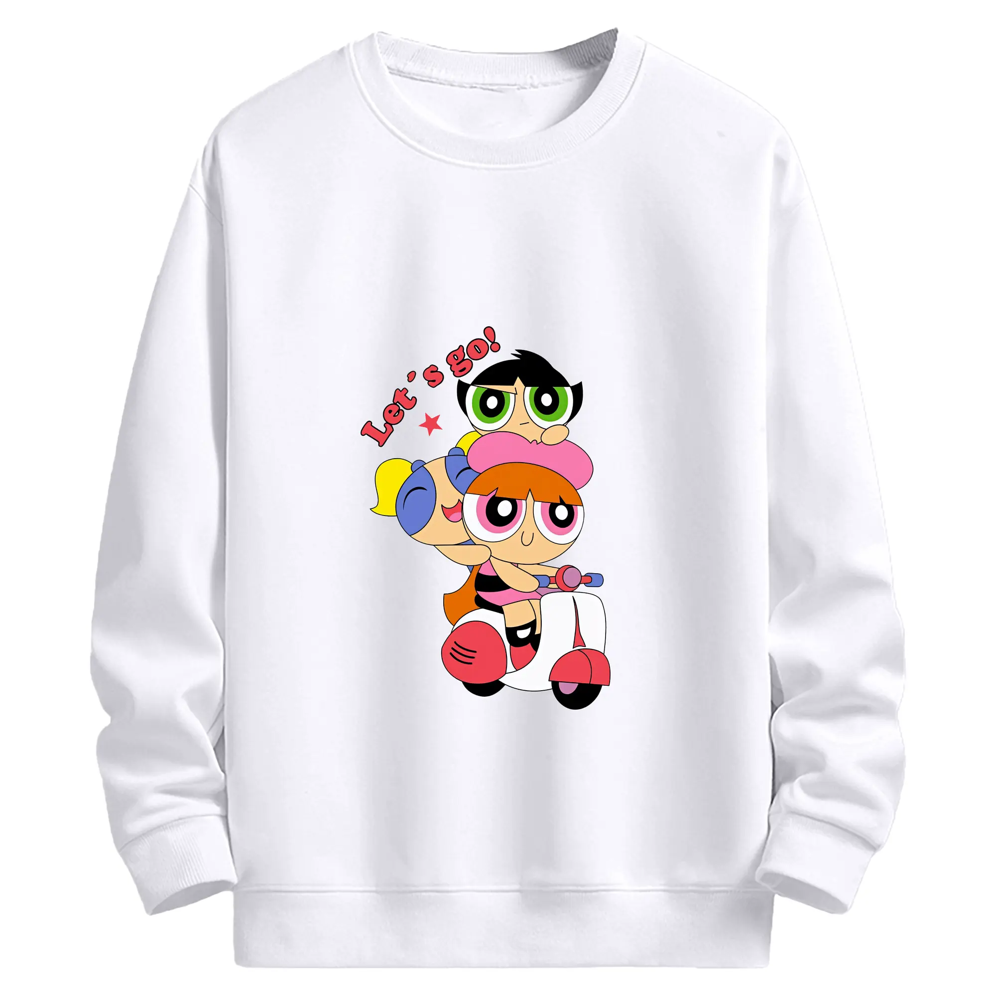 パワパフガールズ グッズ ブロッサム - 高品質 クルーネック スウェット ・ コットン59％ ポリエステル41％ ・ ユニセックス 長袖 トレーナー ・ カジュアル デイリー スポーツ 散歩用