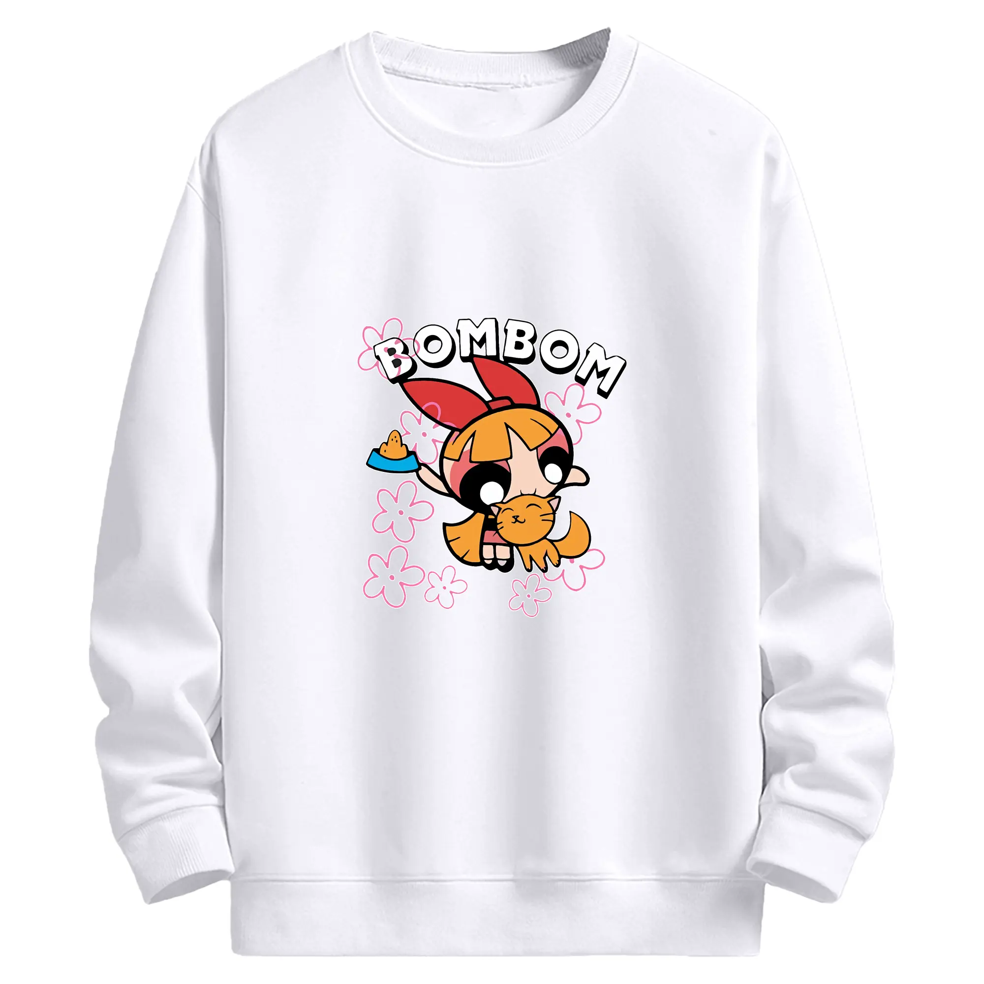パワパフガールズ グッズ ブロッサム - 高品質 クルーネック スウェット ・ コットン59％ ポリエステル41％ ・ ユニセックス 長袖 トレーナー ・ カジュアル デイリー スポーツ 散歩用