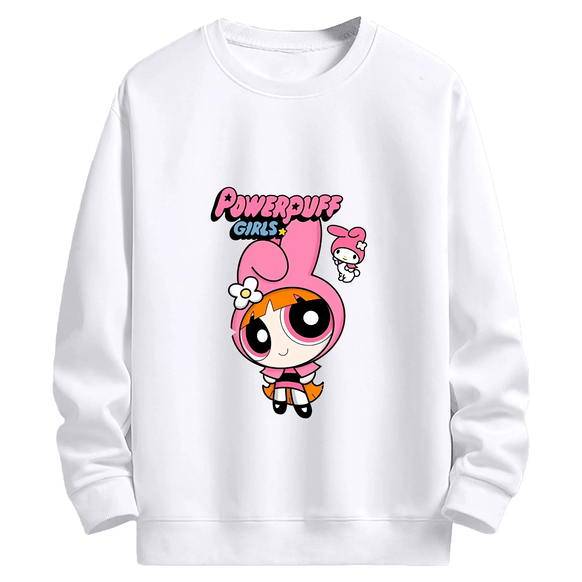 パワパフガールズ グッズ ブロッサム - 高品質 クルーネック スウェット ・ コットン59％ ポリエステル41％ ・ ユニセックス 長袖 トレーナー ・ カジュアル デイリー スポーツ 散歩用