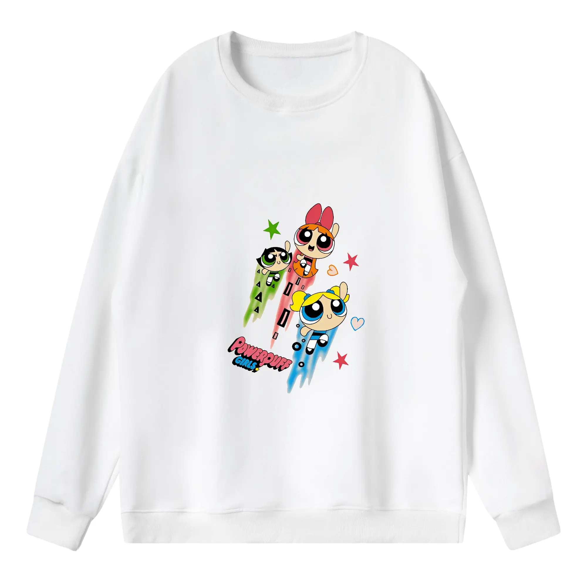 パワパフガールズ グッズ ブロッサム - 薄手 クルーネック スウェット 裏毛260g · ポリエステル 春秋向け カジュアル 男女兼用 · トレーナー デイリー スポーツ 散歩に最適
