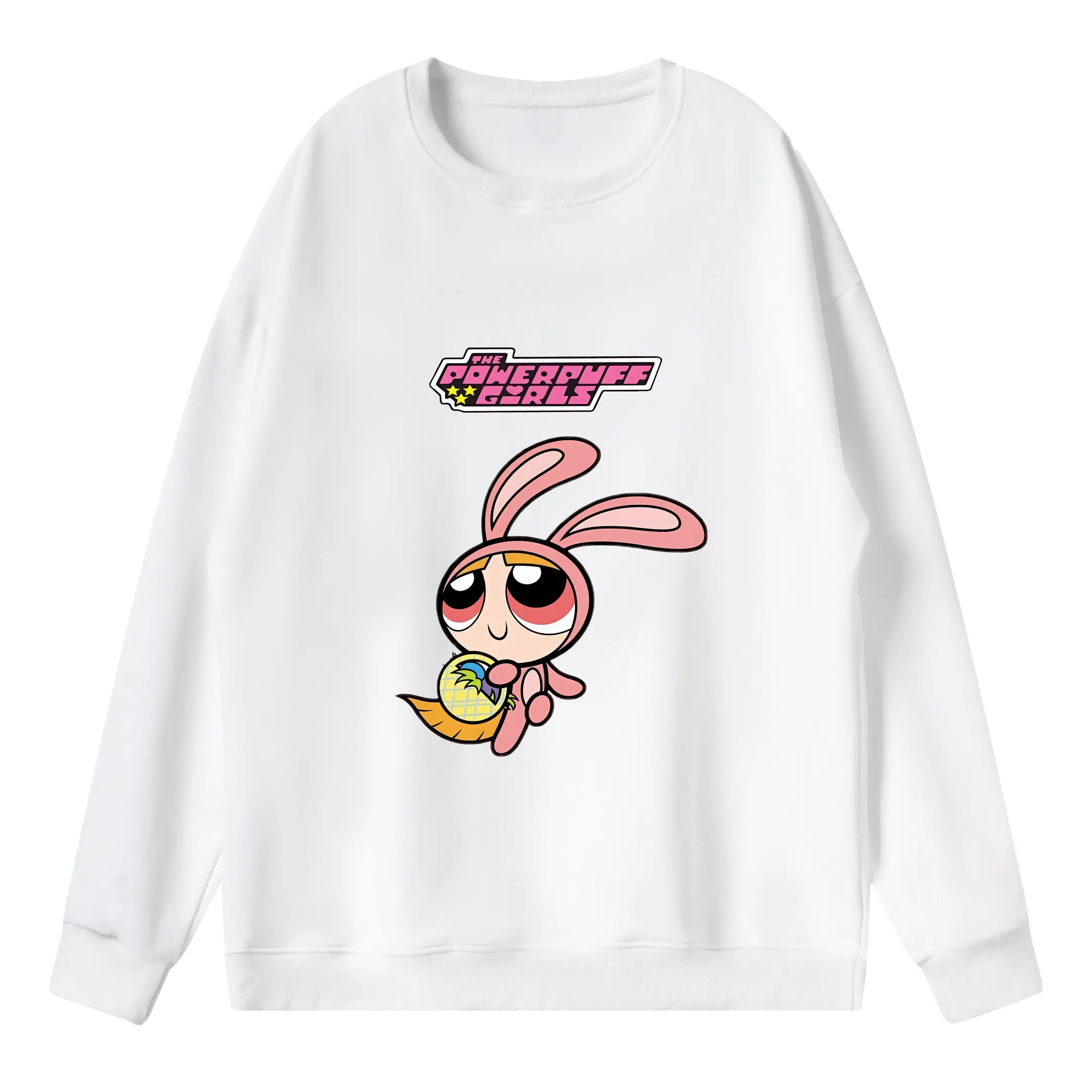 パワパフガールズ グッズ ブロッサム - 薄手 クルーネック スウェット 裏毛260g · ポリエステル 春秋向け カジュアル 男女兼用 · トレーナー デイリー スポーツ 散歩に最適