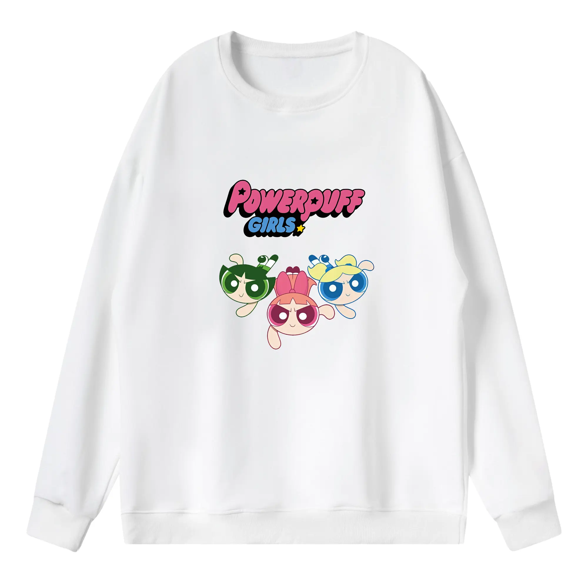パワパフガールズ グッズ ブロッサム - 薄手 クルーネック スウェット 裏毛260g · ポリエステル 春秋向け カジュアル 男女兼用 · トレーナー デイリー スポーツ 散歩に最適