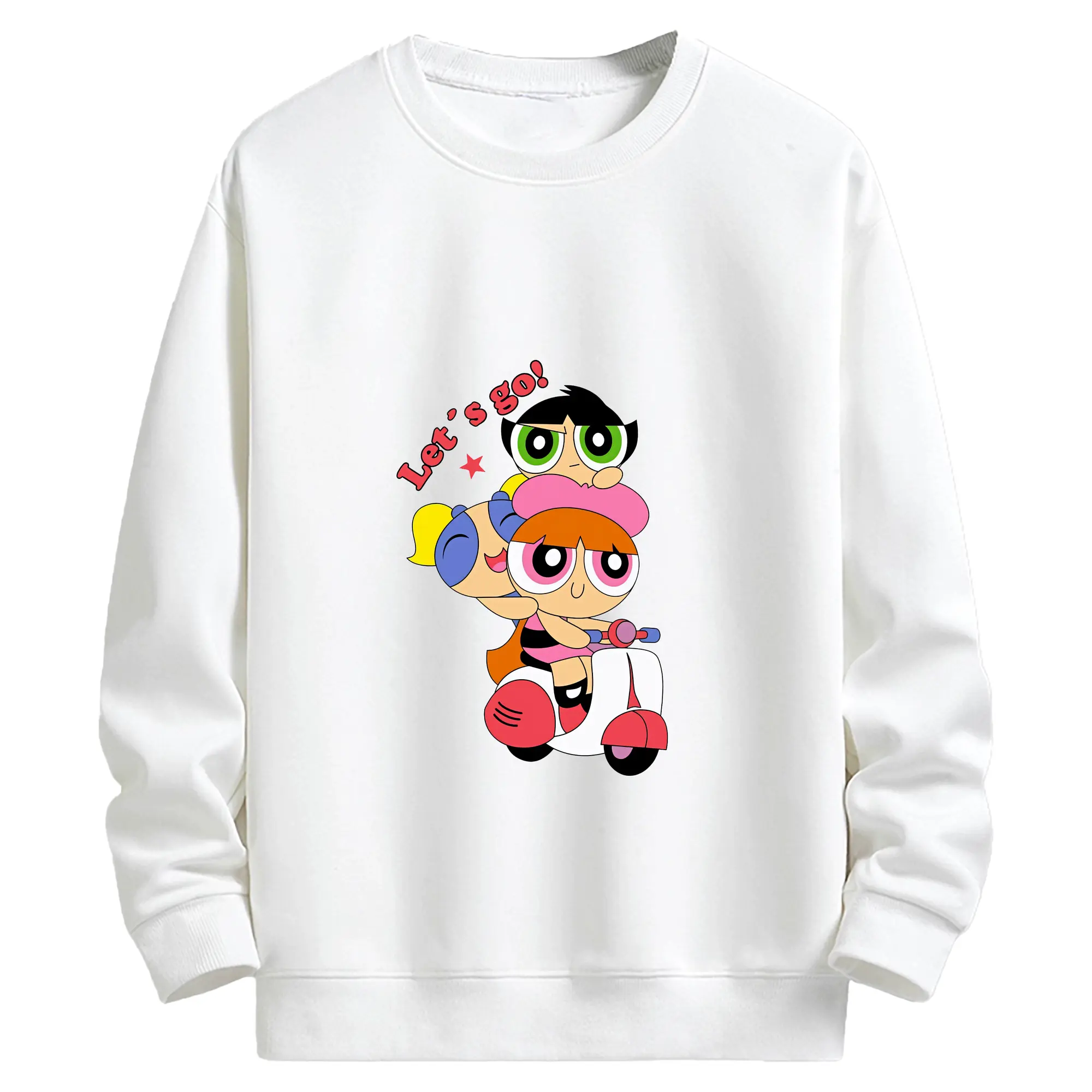 パワパフガールズ グッズ ブロッサム - キッズ クルーネックスウェットシャツ ・ フロントプリント ・ 綿80％ ポリエステル20％ ・ 快適 通学 スポーツ 日常使い お散歩用