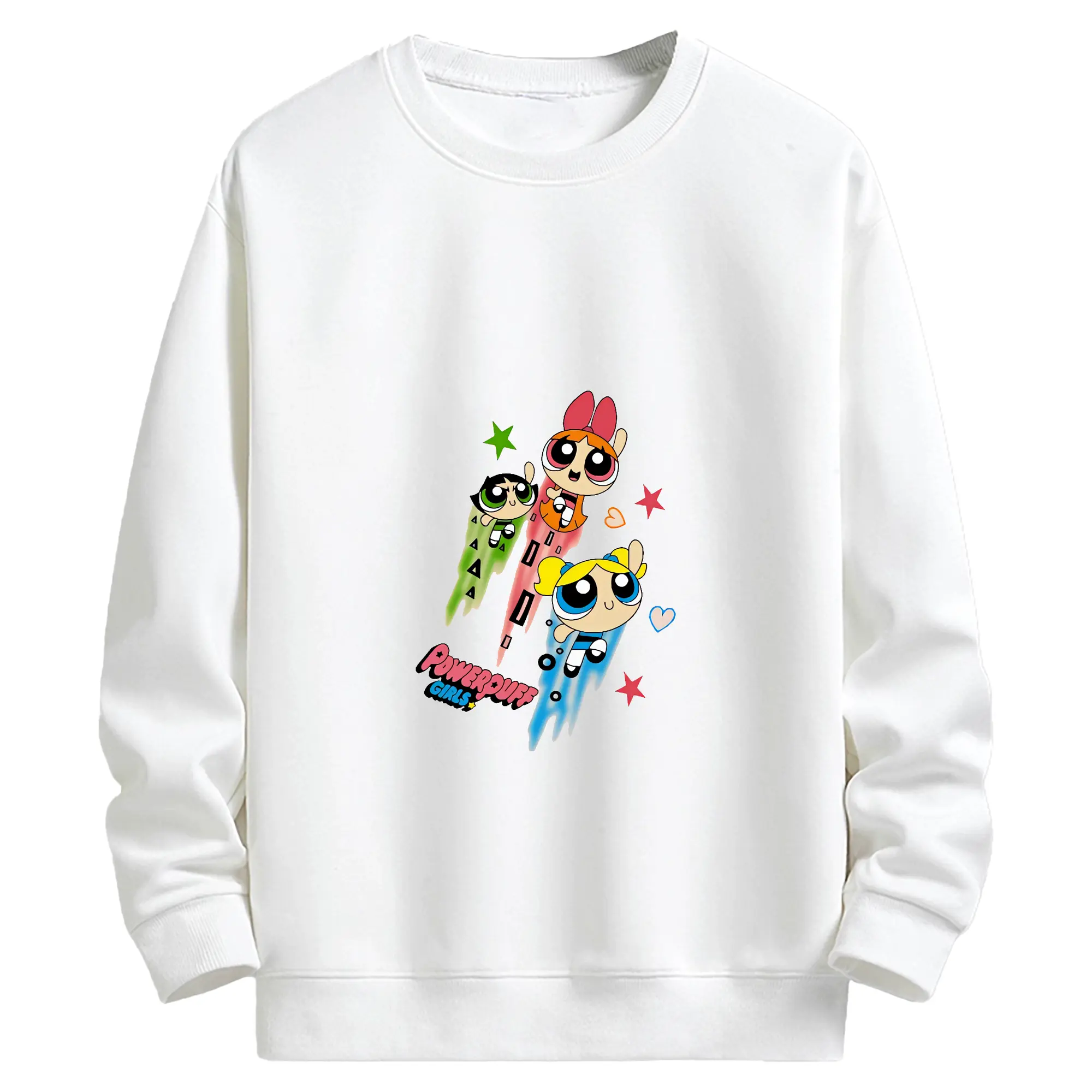 パワパフガールズ グッズ ブロッサム - キッズ クルーネックスウェットシャツ ・ フロントプリント ・ 綿80％ ポリエステル20％ ・ 快適 通学 スポーツ 日常使い お散歩用