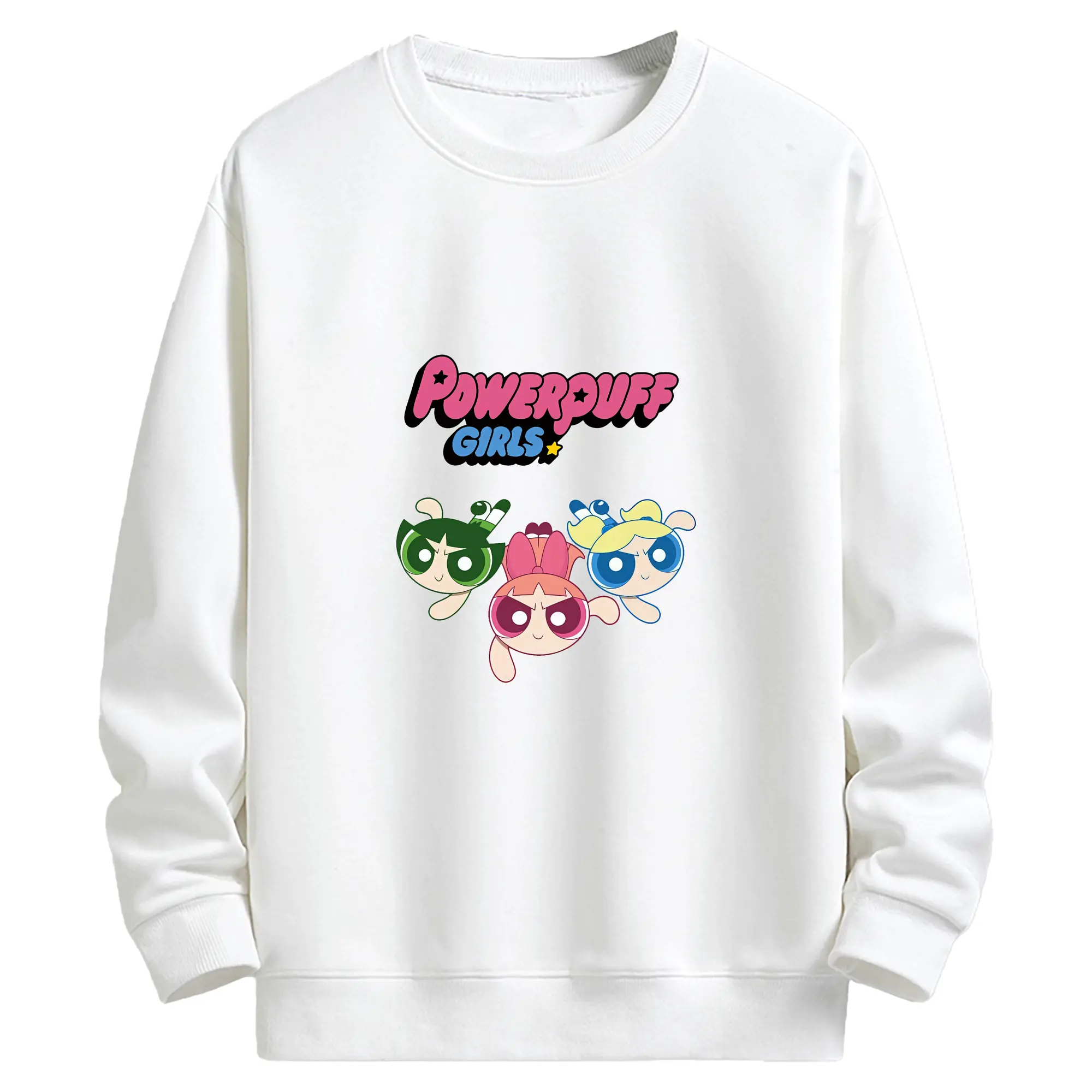 パワパフガールズ グッズ ブロッサム - キッズ クルーネックスウェットシャツ ・ フロントプリント ・ 綿80％ ポリエステル20％ ・ 快適 通学 スポーツ 日常使い お散歩用